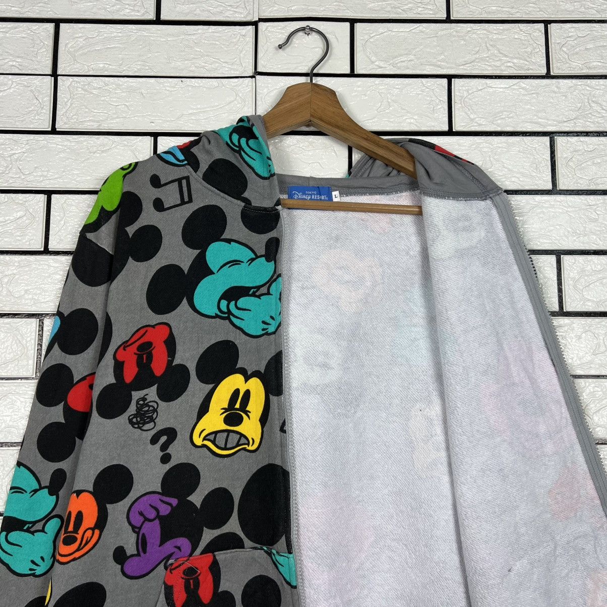 Disney DISNEY Mickey Mouse All Over Logo Zipper Hoodies #4236-C193 Size US L / EU 52-54 / 3 - 9 Thumbnail