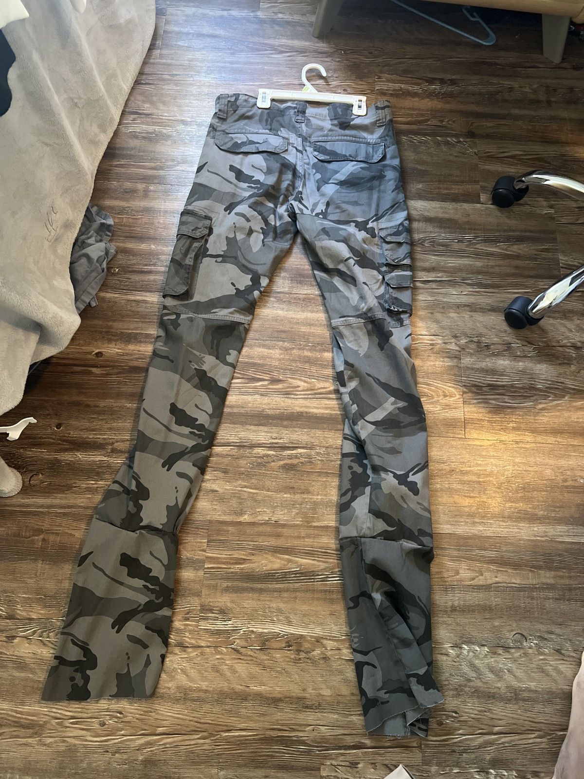 Designer Grey Stacked Cargos Size US 30 / EU 46 - 1 Thumbnail