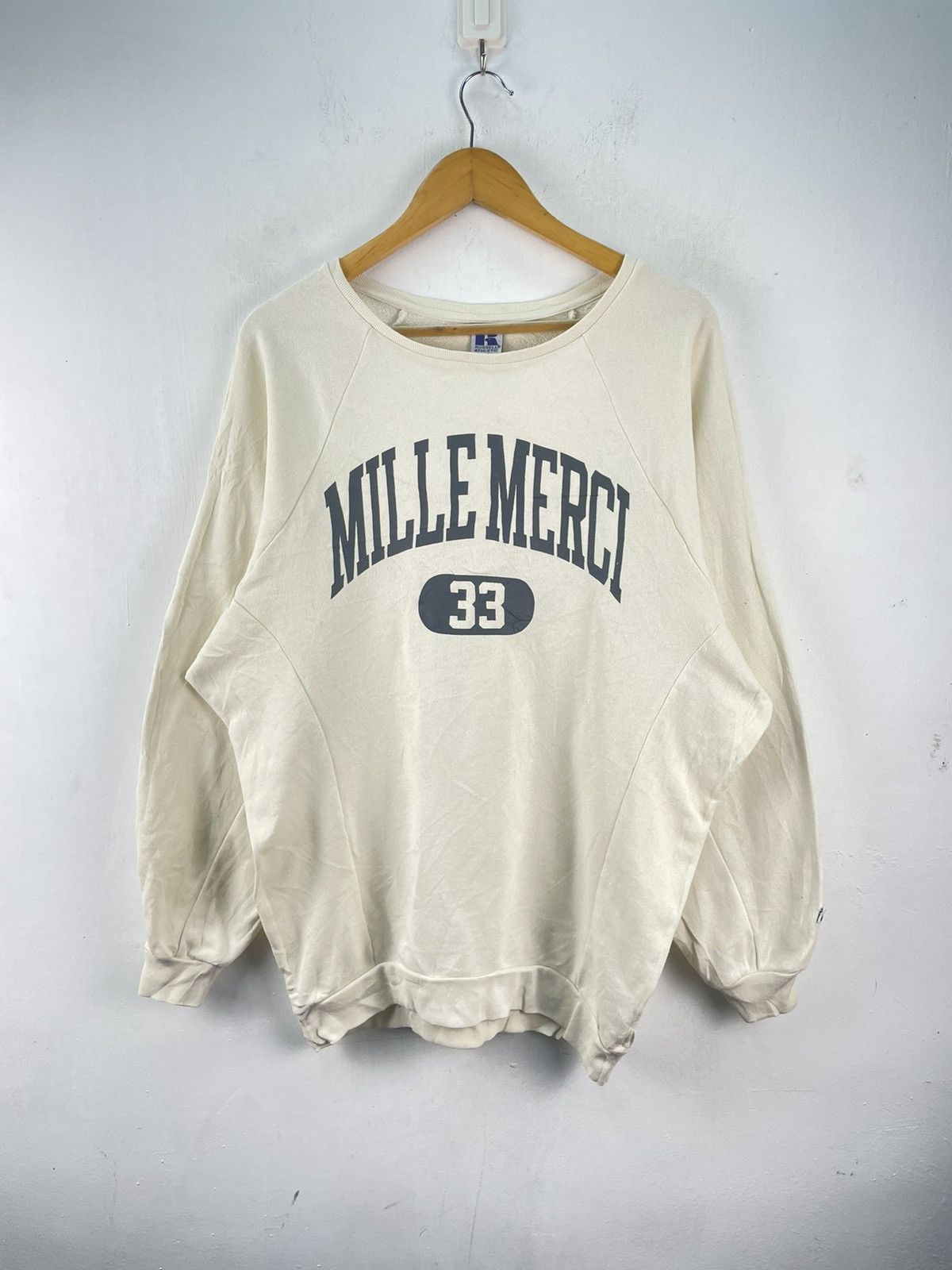 Russell Athletic × Vintage Vintage Russell MILLEMERCI Spellout Sweatshirt Baggy Size US M / EU 48-50 / 2 - 1 Thumbnail