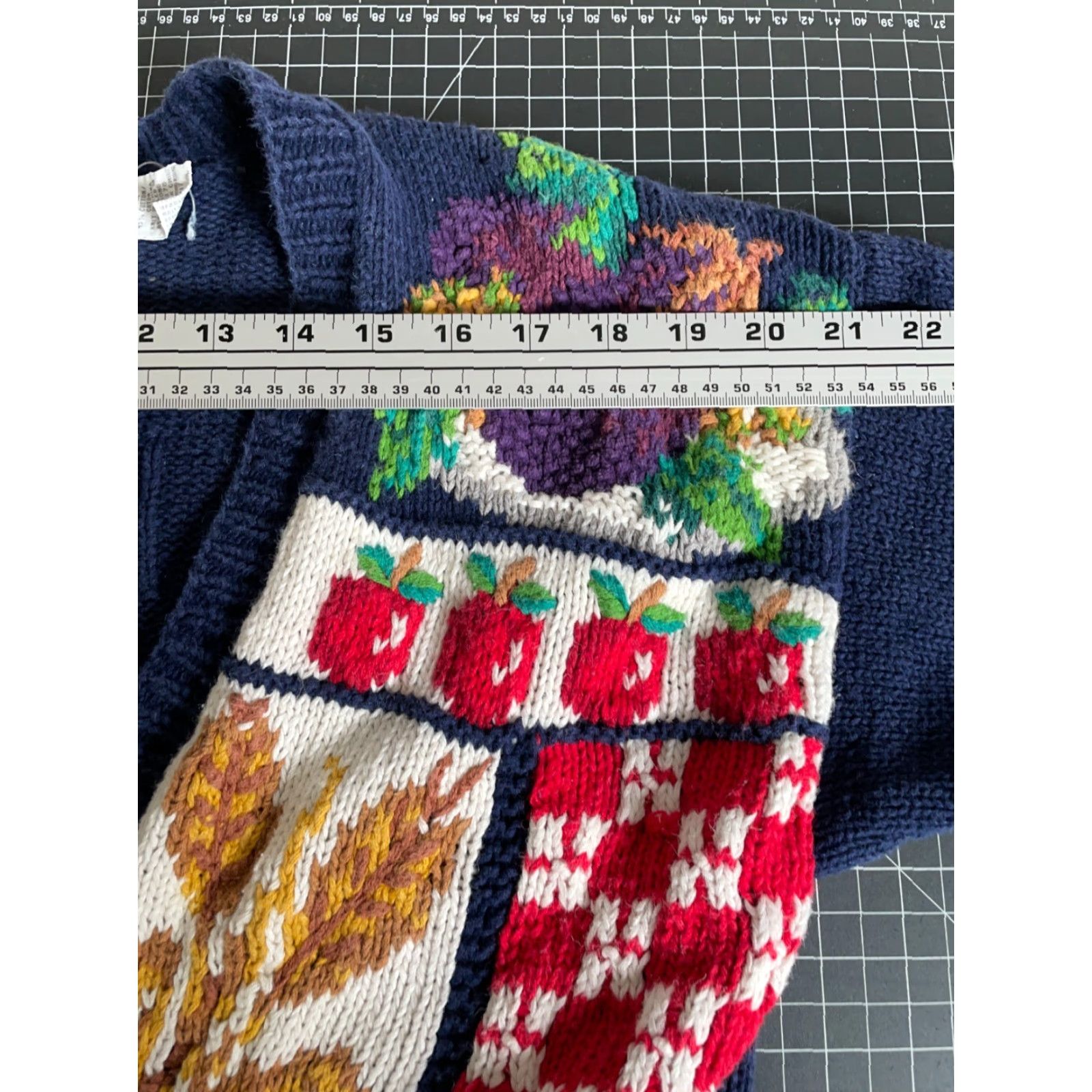 Vintage VINTAGE Marisa Christina Chunky-Knit Cardigan Women's Medium Blue Geometric Autumn Motif Retro 90s Size M / US 6-8 / IT 42-44 - 7 Thumbnail