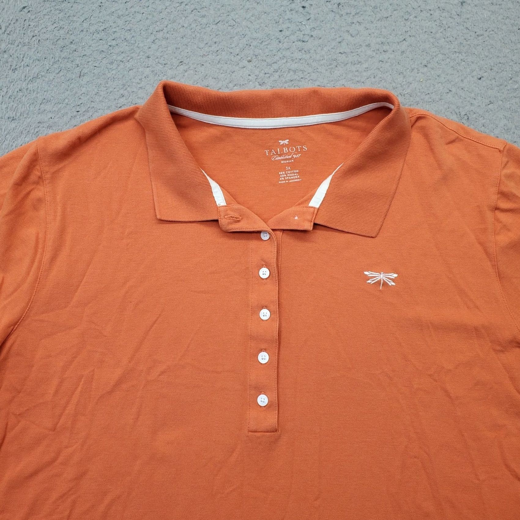 Talbots Talbots Polo Shirt Womens 3X Orange Stretch Short Sleeve Polo Shirt Womens 3X Orange Stretch Short Sleeve Embroidered Logo Size XXL / US 16-18 / IT 52-54 - 7 Thumbnail
