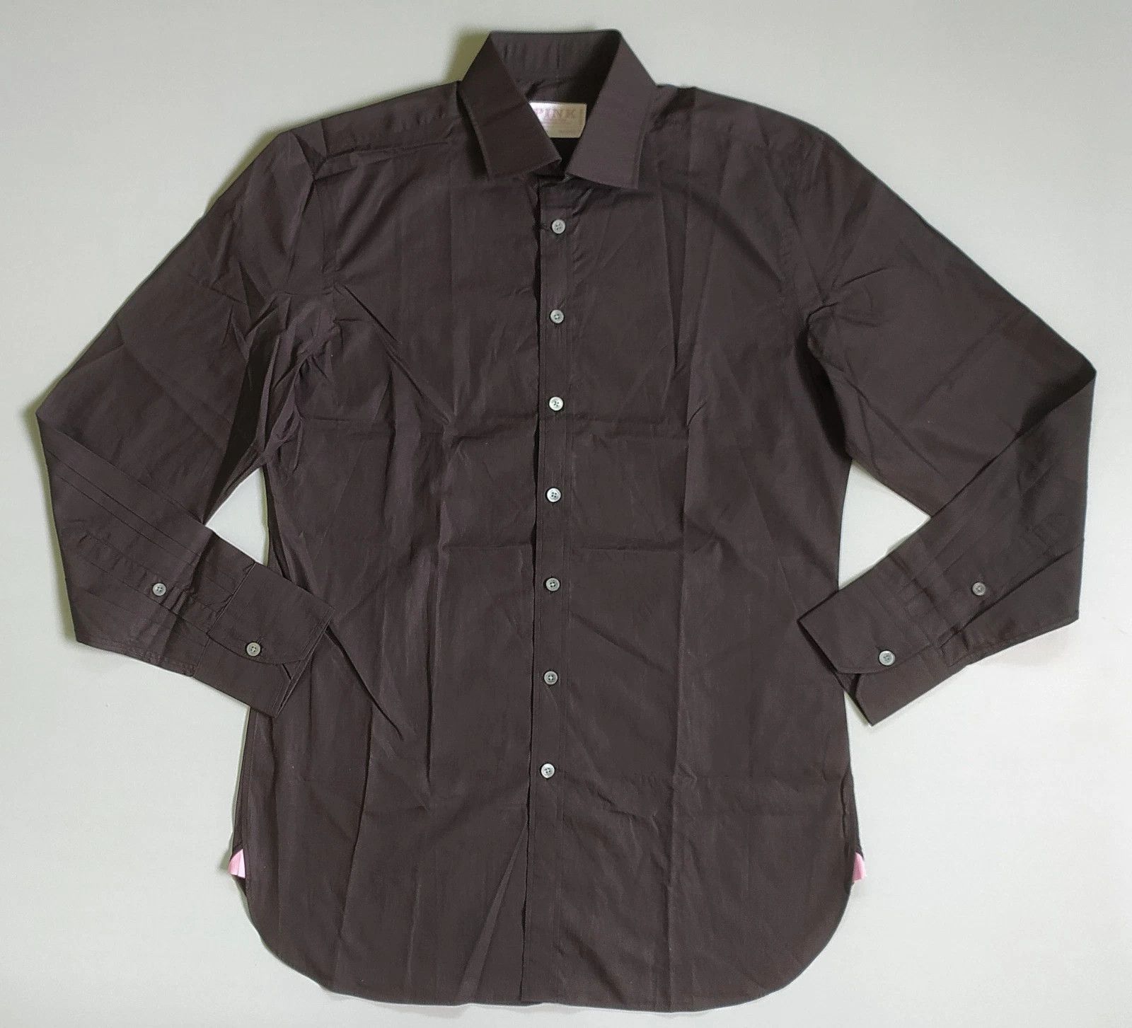 Thomas Pink Thomas Pink Tailored Fit Formal Ramses Poplin Shirt T 0017 Size US S / EU 44-46 / 1 - 2 Thumbnail