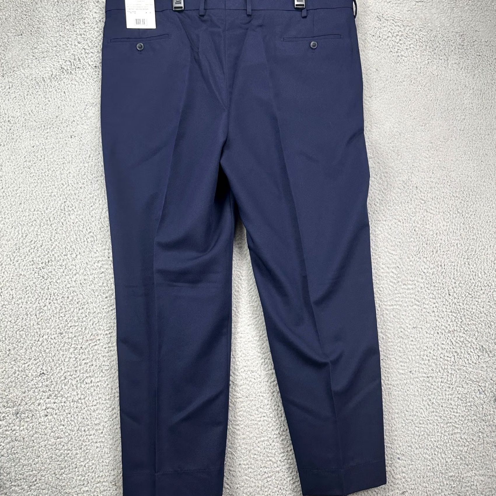 Vintage Paul Fredrick Mens Dress Pants 44 Blue Pleated Straight Leg Pockets Classic NEW Size US 44 / EU 60 - 3 Thumbnail