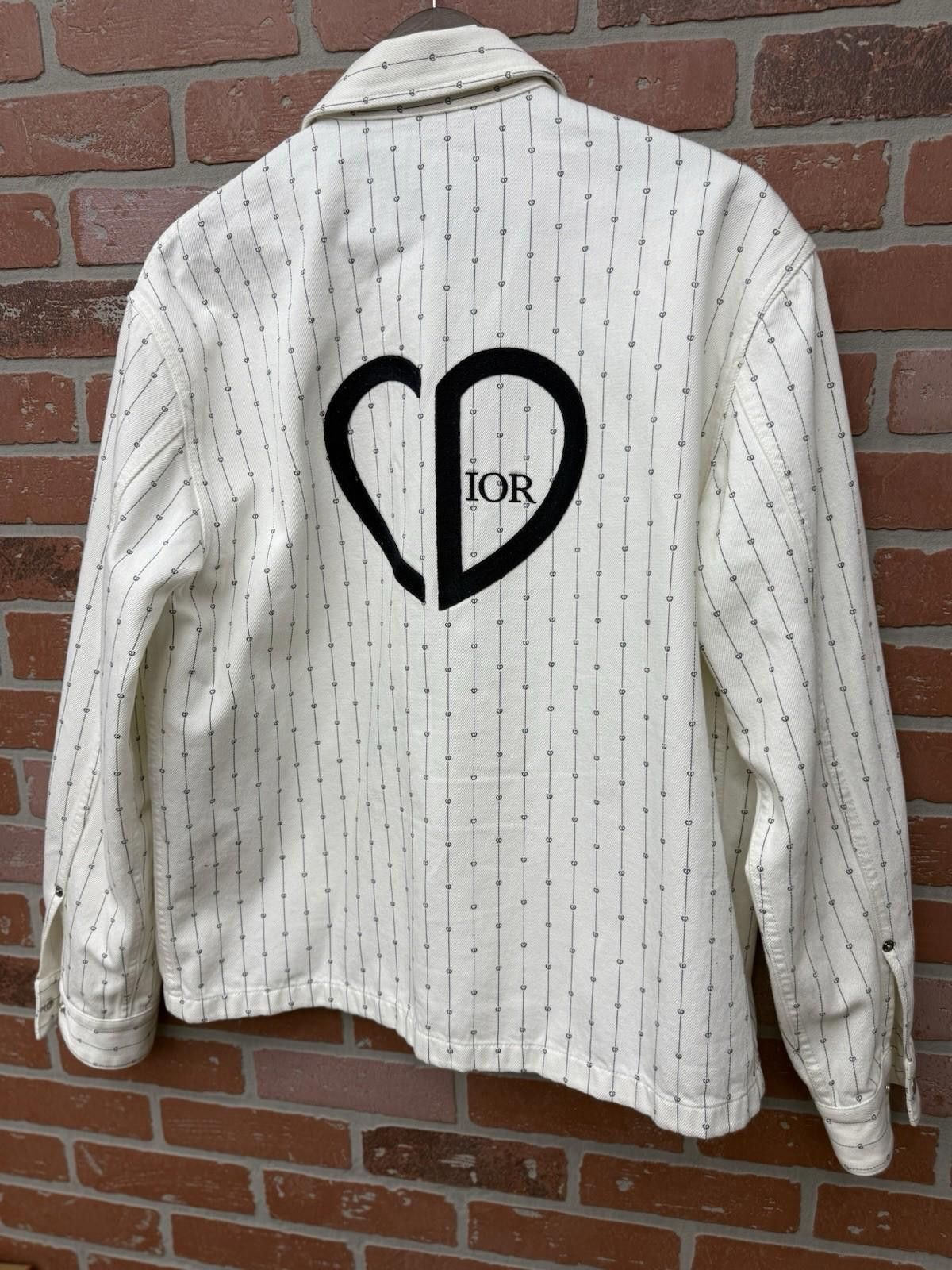Dior Dior Valentine Striped Denim Jacket Size (50) White RARE Size US L / EU 52-54 / 3 - 9 Thumbnail