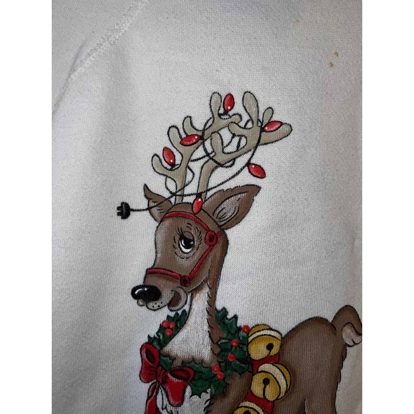 Tultex Vintage Christmas Sweatshirt Tultex Crewneck Reindeer 80s L Size US L / EU 52-54 / 3 - 3 Thumbnail