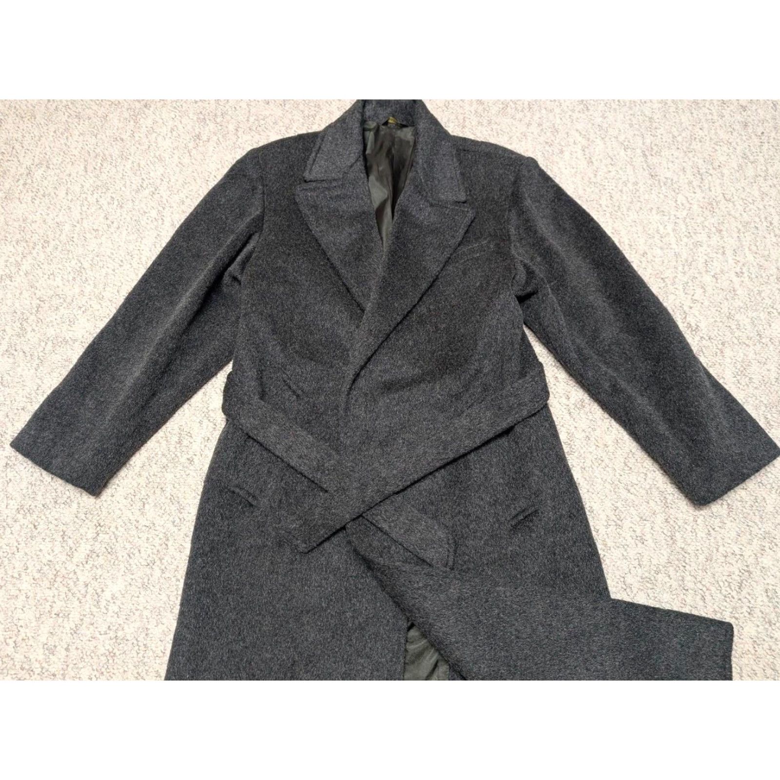 Doublet VINTAGE American Male overcoat Wool belted Double Breasted long coat Men XS Black Size US S / EU 44-46 / 1 - 7 Thumbnail