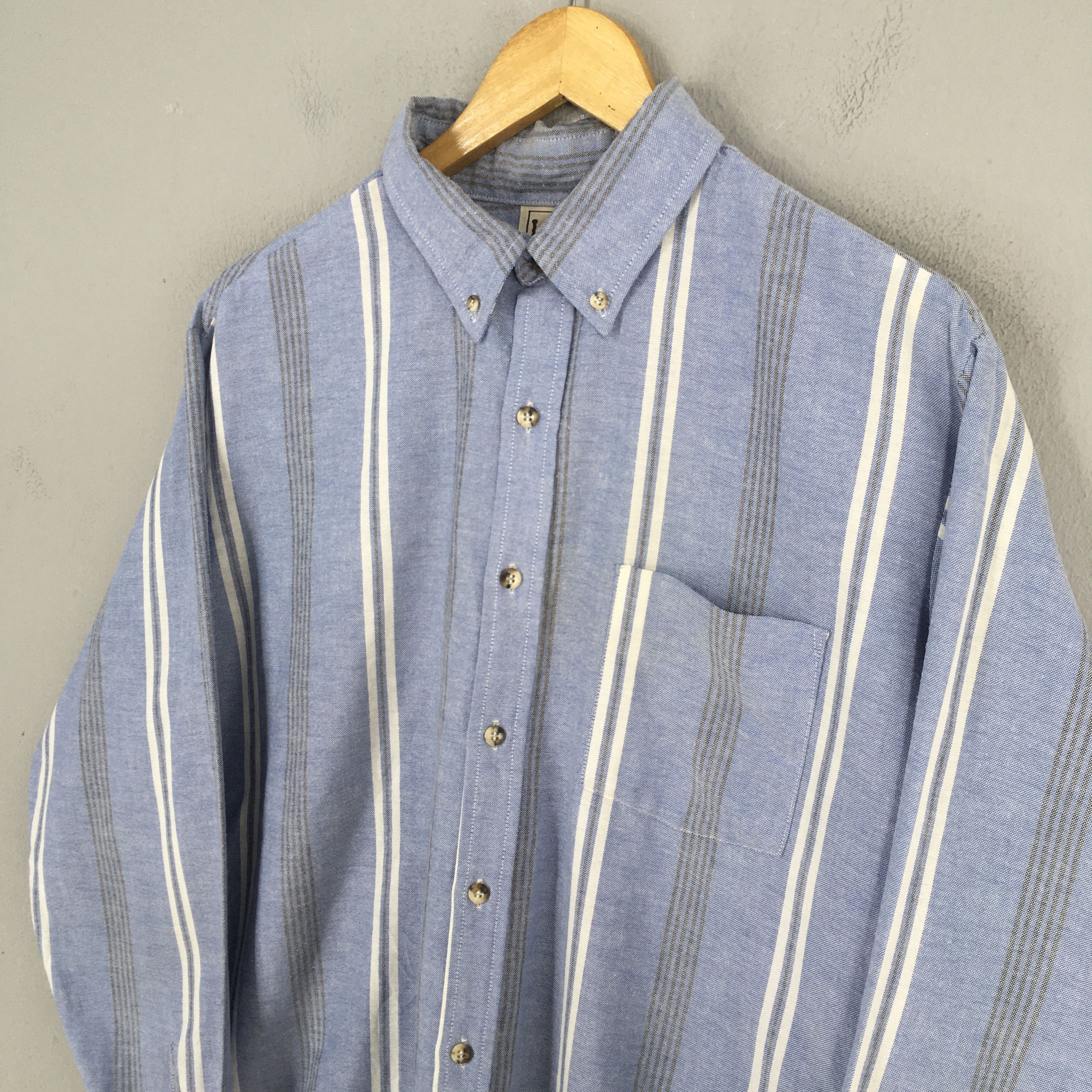 Lee Vintage 1990s Lee Made In Usa Vertical Striped Size US L / EU 52-54 / 3 - 3 Thumbnail