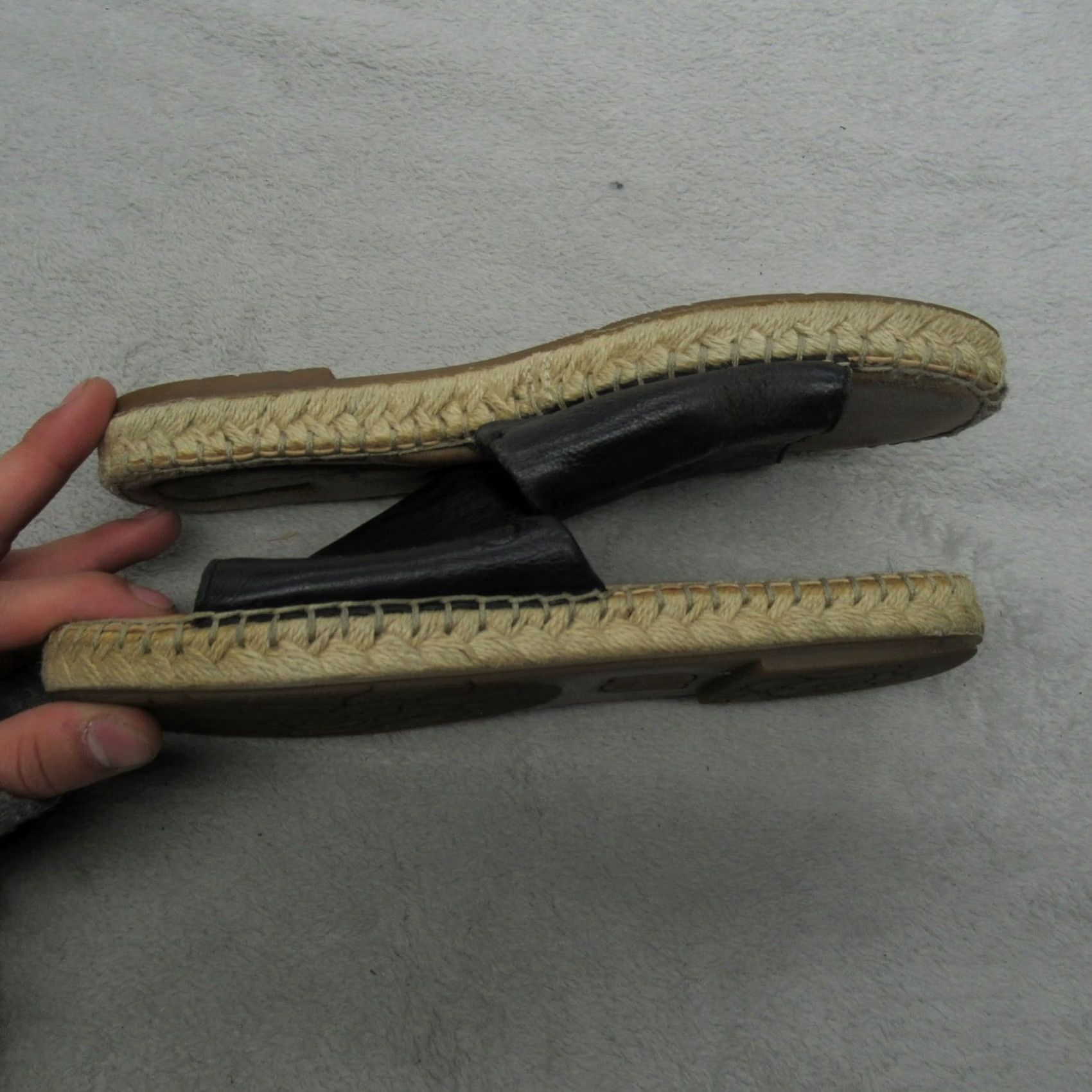 Born Born Womens Sandal Casual Espadrille Flat Leather Slip On Black 7M Shoes Size US 7 / IT 37 - 4 Thumbnail