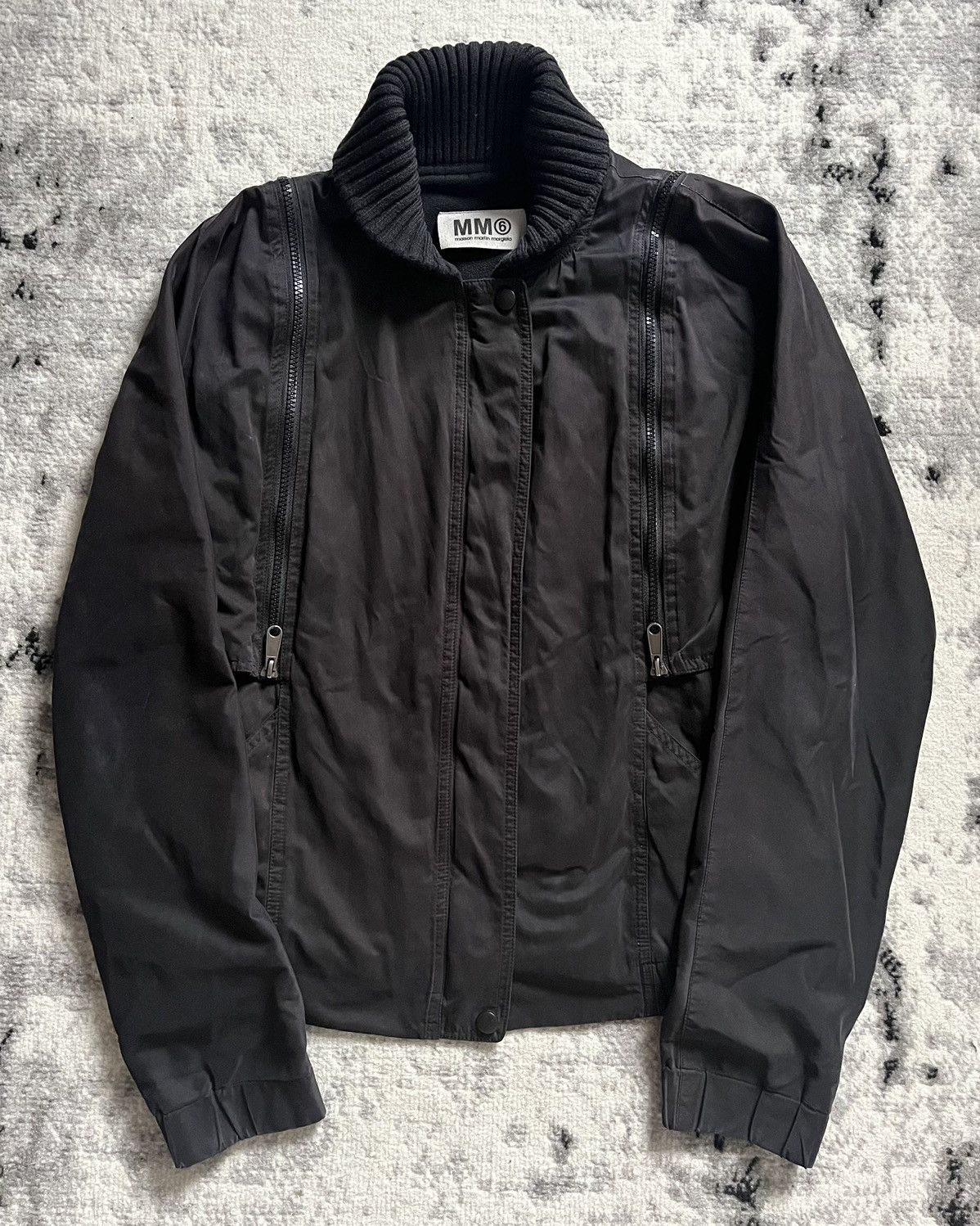 image of Maison Margiela Utility Zip Light Dark Jacket in Black, Men's (Size Small)