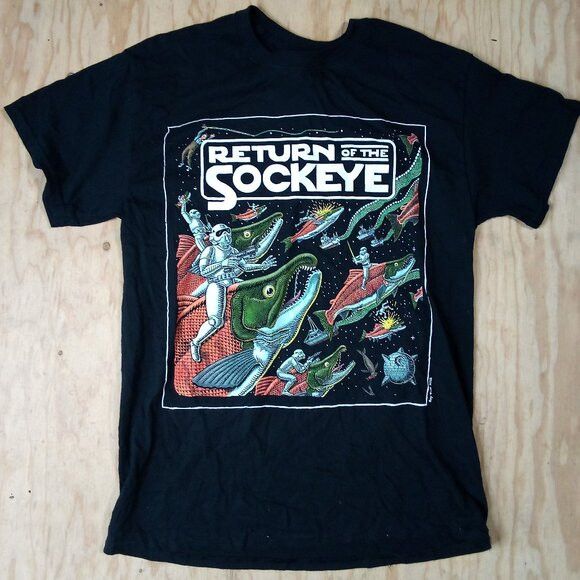 Star Wars Return Sockeye Salmon Fishing Star Wars Parody T-Shirt Size US M / EU 48-50 / 2 - 2 Thumbnail