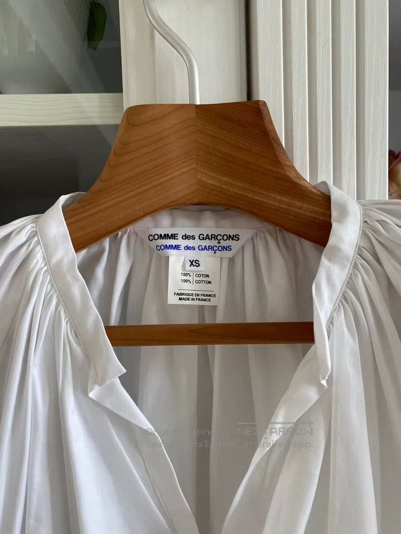 Comme des Garcons Comme Des Garcons White Gathered Shirt Size XS / US 0-2 / IT 36-38 - 4 Thumbnail
