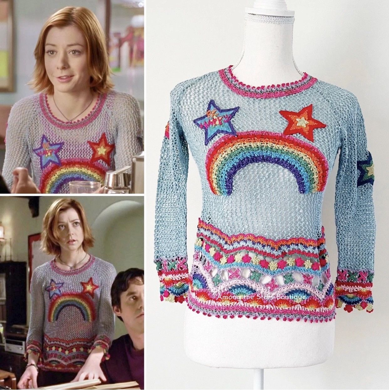 Hysteric Glamour Extremely Rare Hysteric Glamour Crochet Rainbow Knit Sweater Size S / US 4 / IT 40 - 2 Thumbnail