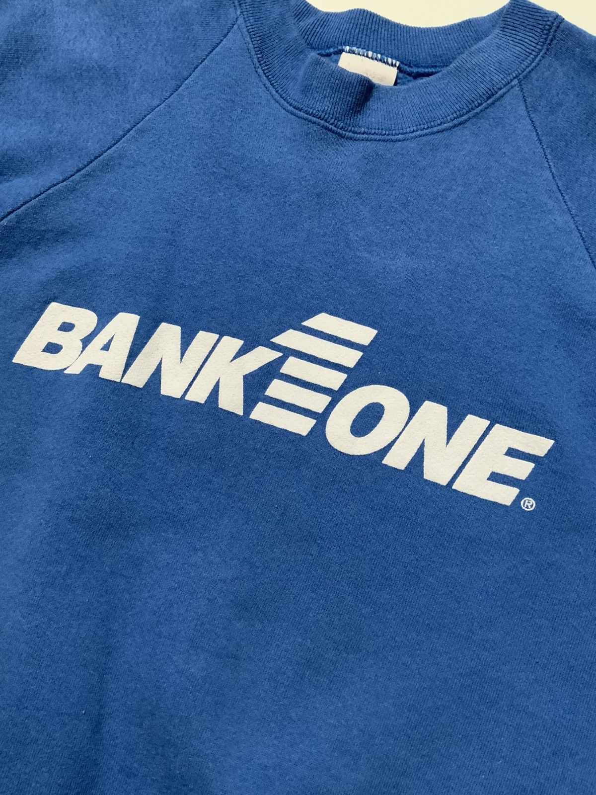 Fruit Of The Loom × Vintage Vintage 80s 90s Bank One 1 50/50 Blue Crewneck Sweatshirt Size US L / EU 52-54 / 3 - 5 Thumbnail