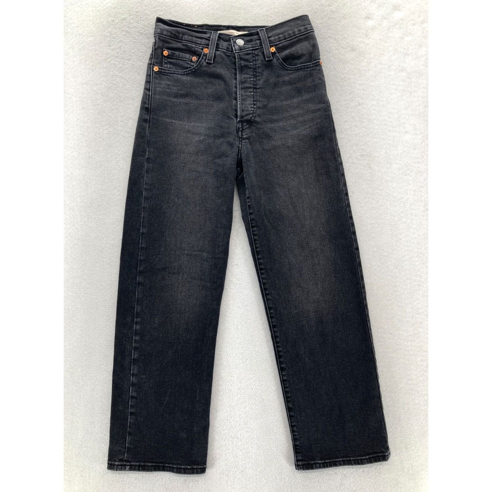 Levi's Levi's Ribcage Straight Ankle Jeans Women's 25 Black Button Fly High Rise Y2K 90s Retro Jeans Regular Size Type: Regular Size 42" / US 20 - 2 Thumbnail