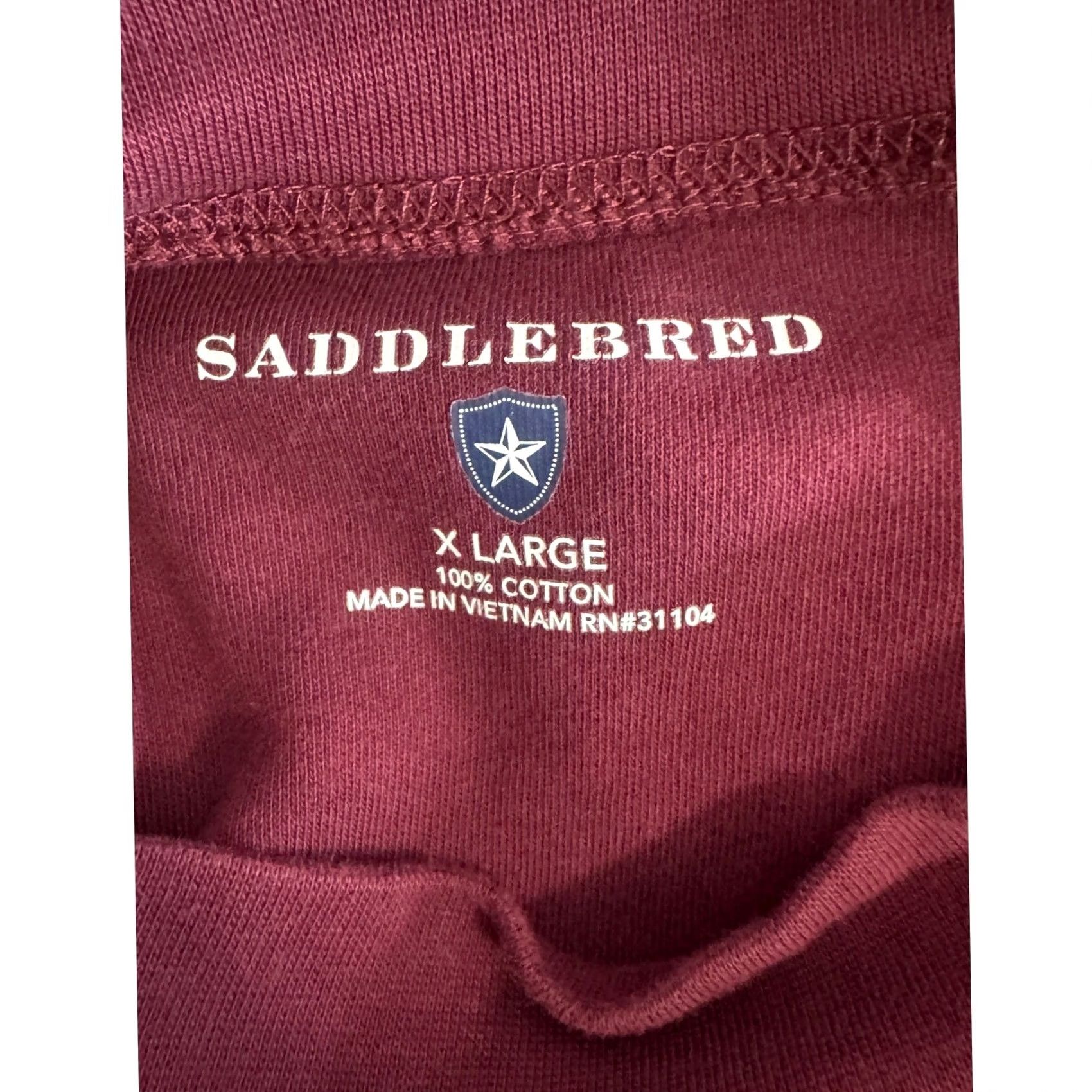 Vintage Saddlebred Shirt Mens XL Red Burgundy Mock Neck Long Sleeve Cotton Size US XL / EU 56 / 4 - 5 Thumbnail