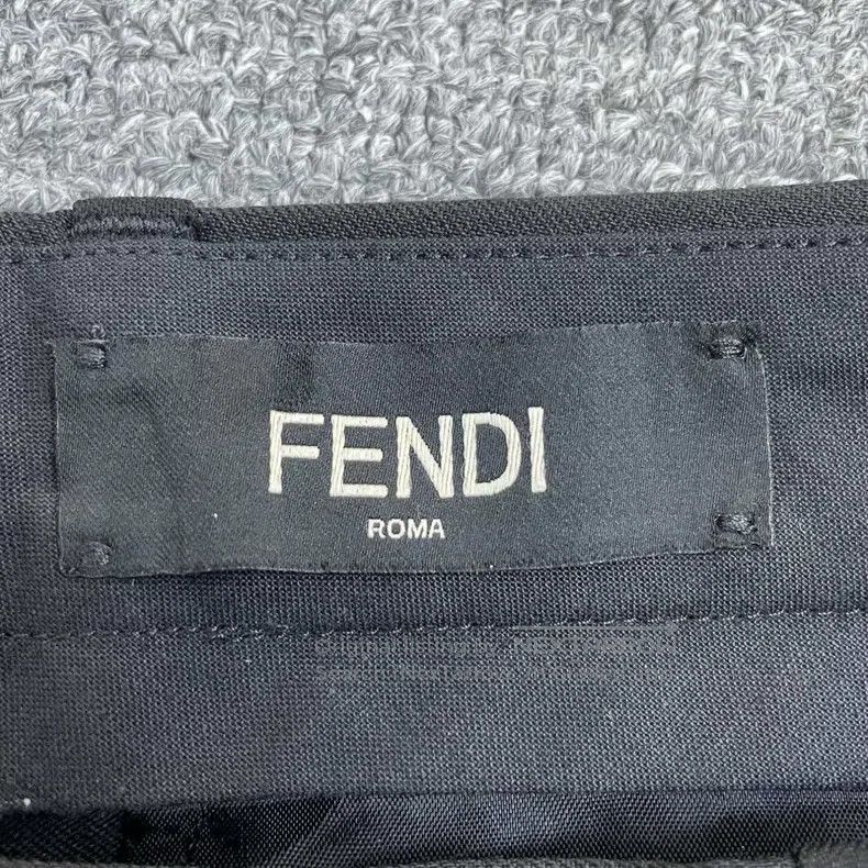 Fendi Fendi Solid Color Pure Wool Tapered Pants - Black Size 50L - 4 Thumbnail