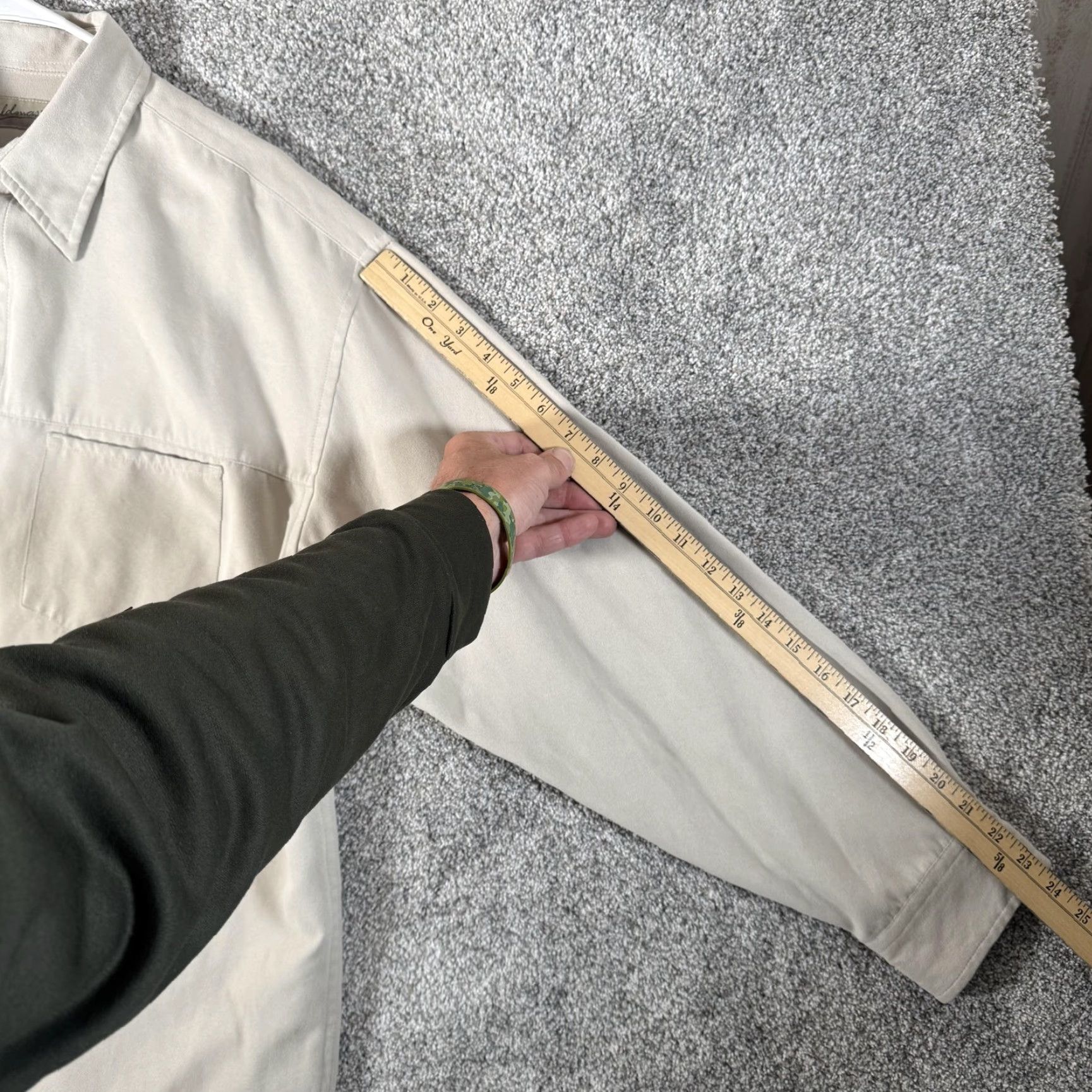 Vintage VINTAGE Fieldmaster Shirt Shacket 90s 2000s Microfleece Button-Up Long Sleeve Beige 100% Polyester Mens Large Pockets Size US L / EU 52-54 / 3 - 4 Thumbnail