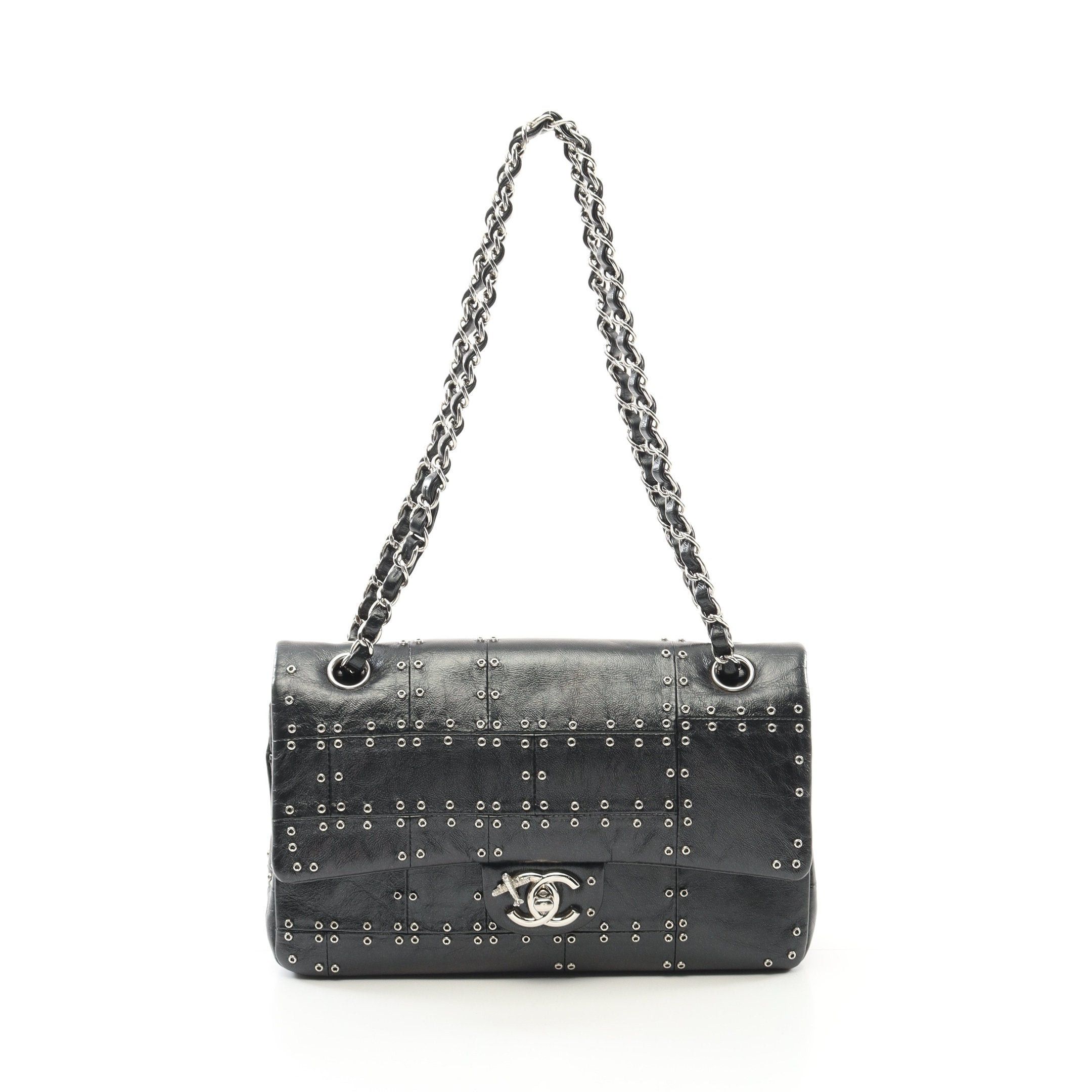 Chanel Chanel Airline Matelasse Double Flap Chain Shoulder Bag Leather Black Silver Hardware Size ONE SIZE - 1 Thumbnail