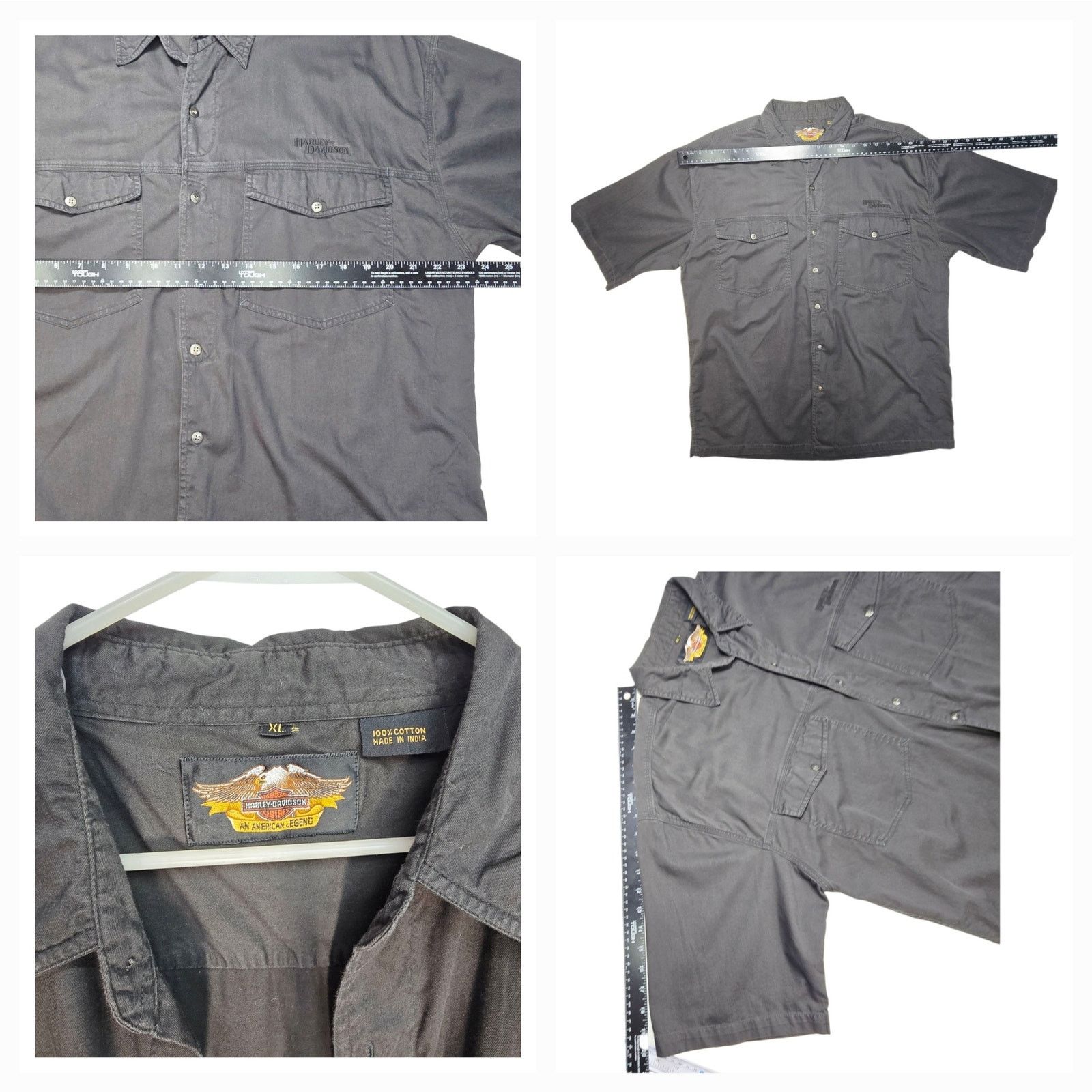Harley Davidson Harley Davidson Men's Button Down Garage Shirt Gray Size XL Size US XL / EU 56 / 4 - 3 Thumbnail