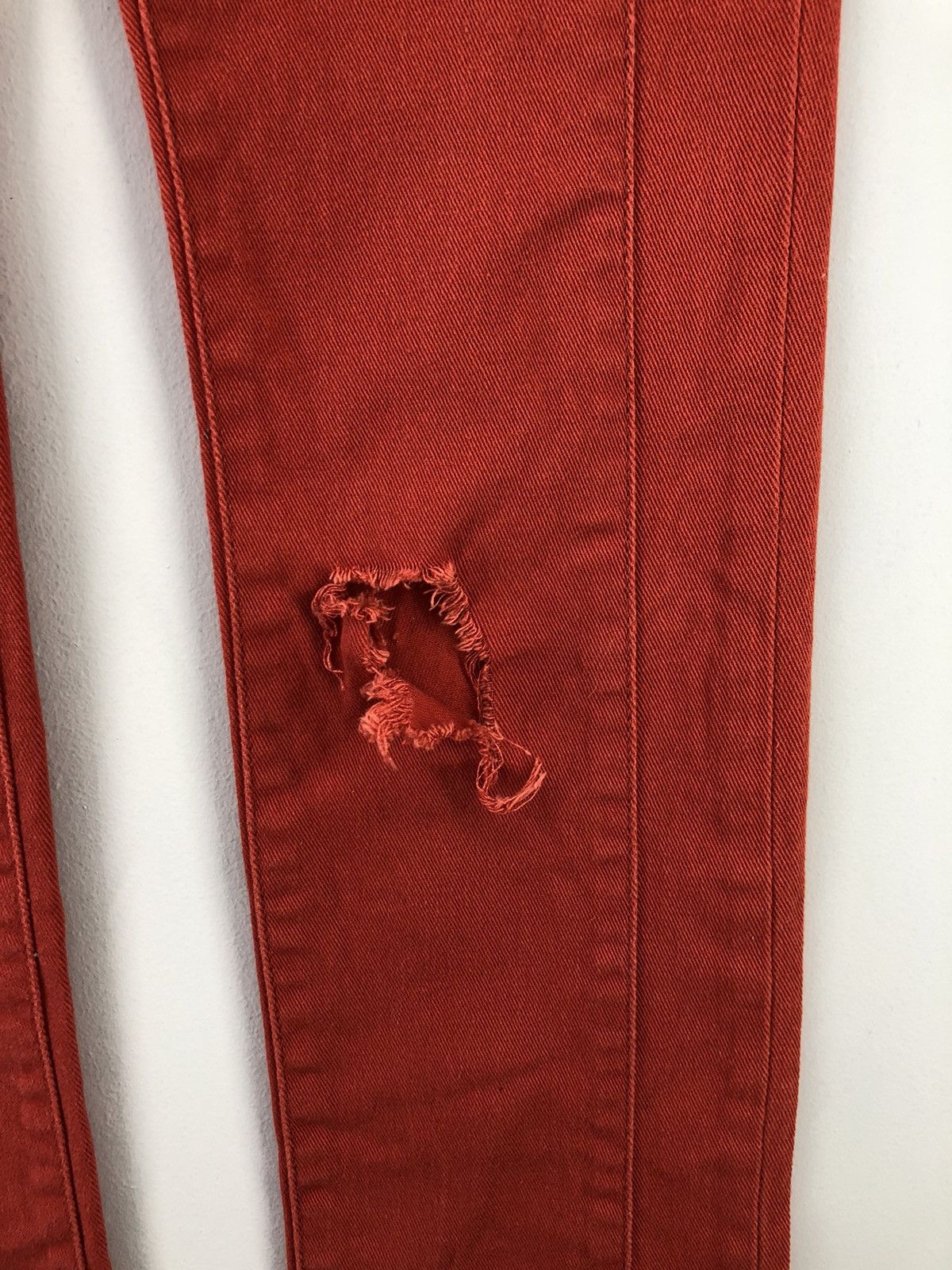 DKNY Dkny Jeans Distressed Soho Skinny Orange Jeans Size US 31 - 8 Thumbnail