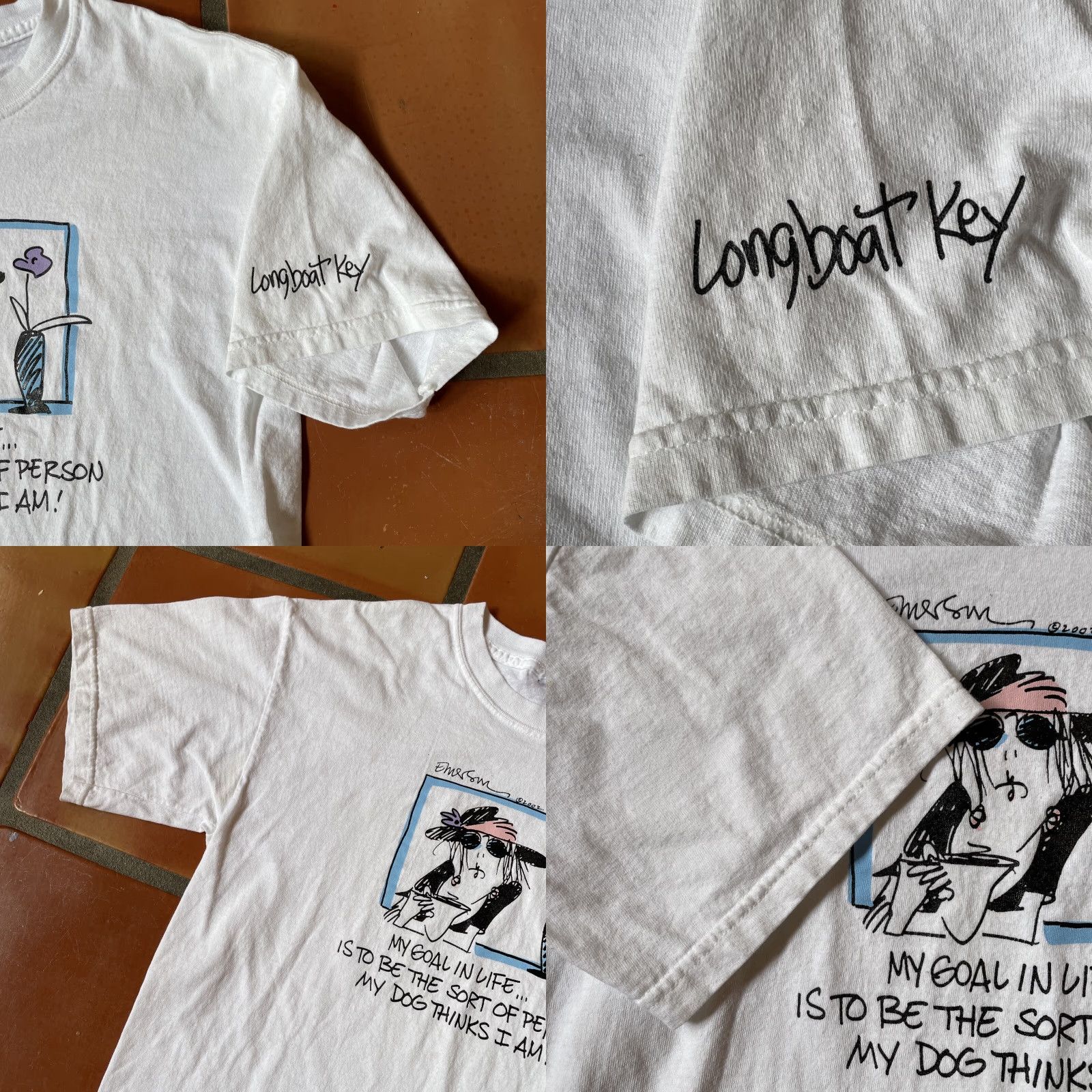Vintage VINTAGE Emerson Quillin Comic 2002 Y2K Mens M White Graphic Print T-Shirt Size US M / EU 48-50 / 2 - 8 Thumbnail