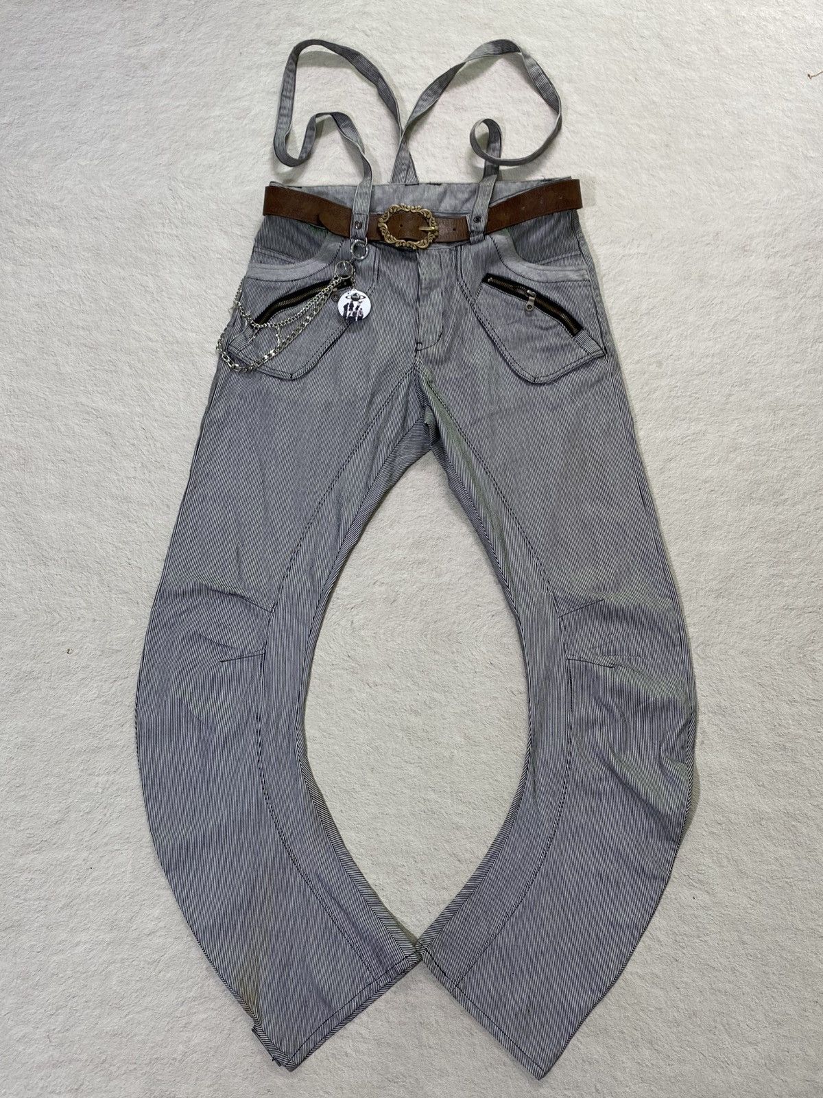 PPFM 2000s 💸 PPFM Suspender J cut Hickory denim Size US 32 / EU 48 - 1 Thumbnail