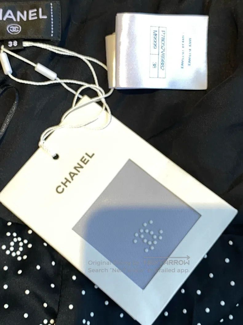 Chanel Chanel 24-year-old black dotted silk skirt Size 25" / US 0 / IT 36 - 4 Thumbnail