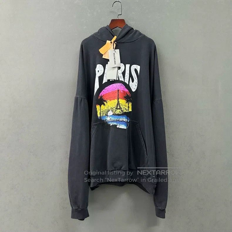 Balenciaga Balenciaga Sunset Beach Iron Tower Palm Tree Logo Distress Size US XL / EU 56 / 4 - 1 Thumbnail