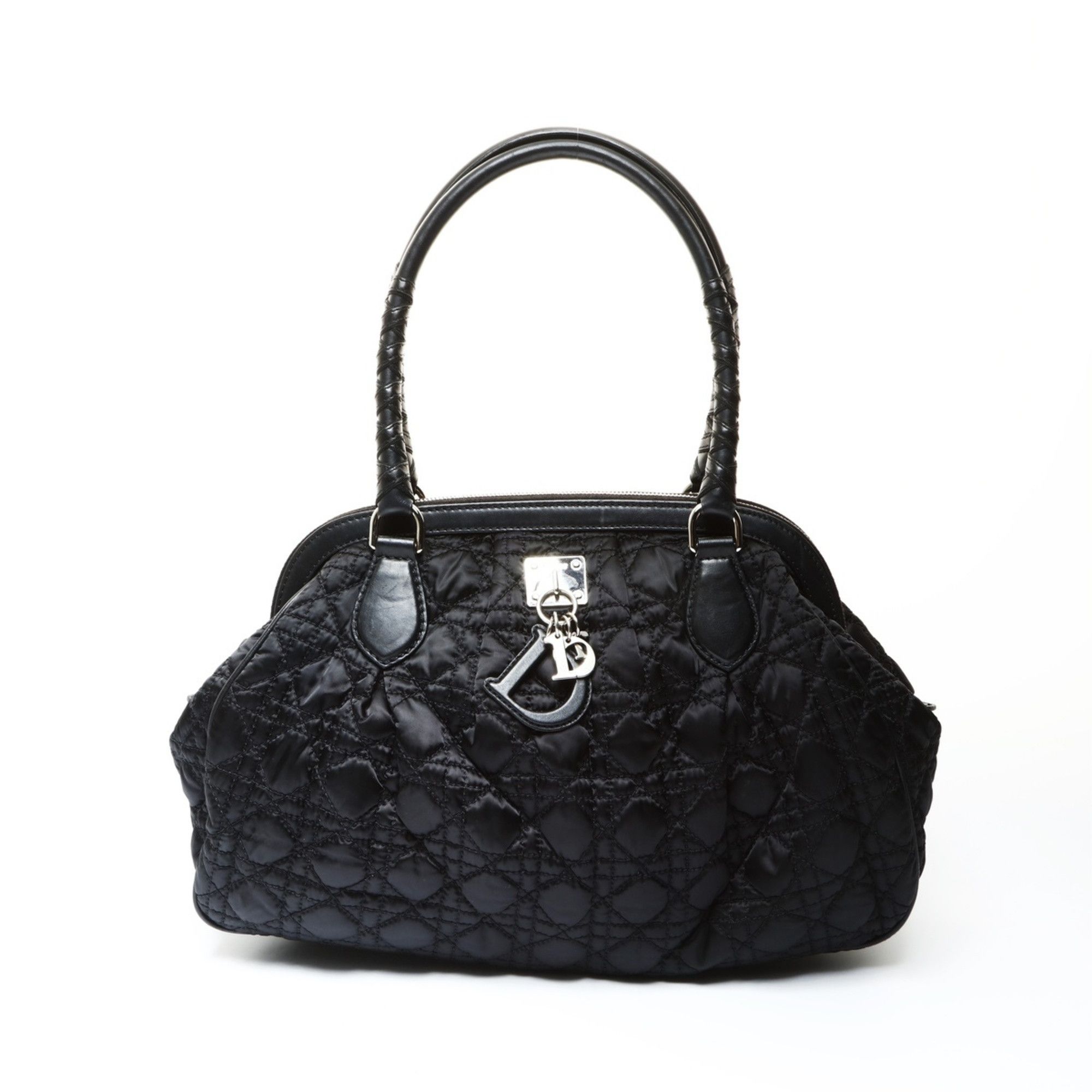 Dior Christian Dior Nylon Cannage Lovely Shoulder Bag in Black Size ONE SIZE - 1 Thumbnail