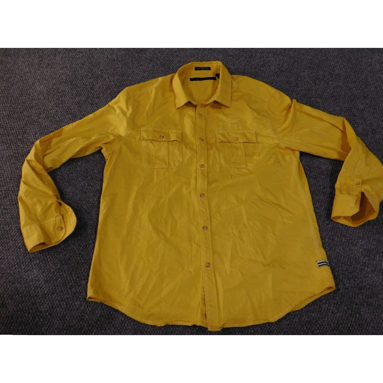 Sean John Sean John Shirt Mens 2XL Yellow Vintage Button-Up Casual Regular Plaited Plaid Long Sleeve Cotton Collar Button-Down Pockets Mens Size US XXL / EU 58 / 5 - 2 Thumbnail