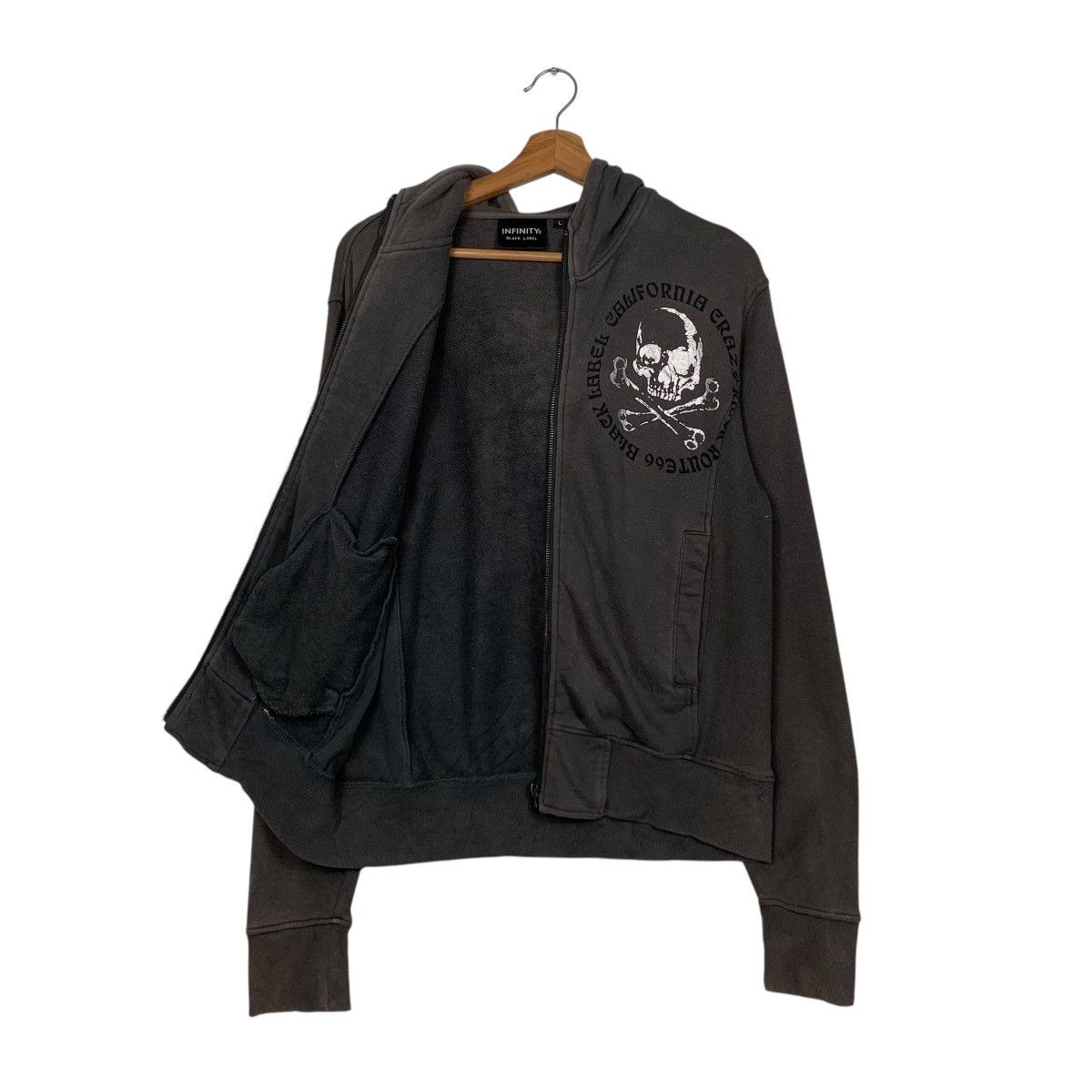 Japanese Brand INFINITY Black Label Crazy Rider Route 66 Hoodies #1715-C76 Size US L / EU 52-54 / 3 - 12 Thumbnail
