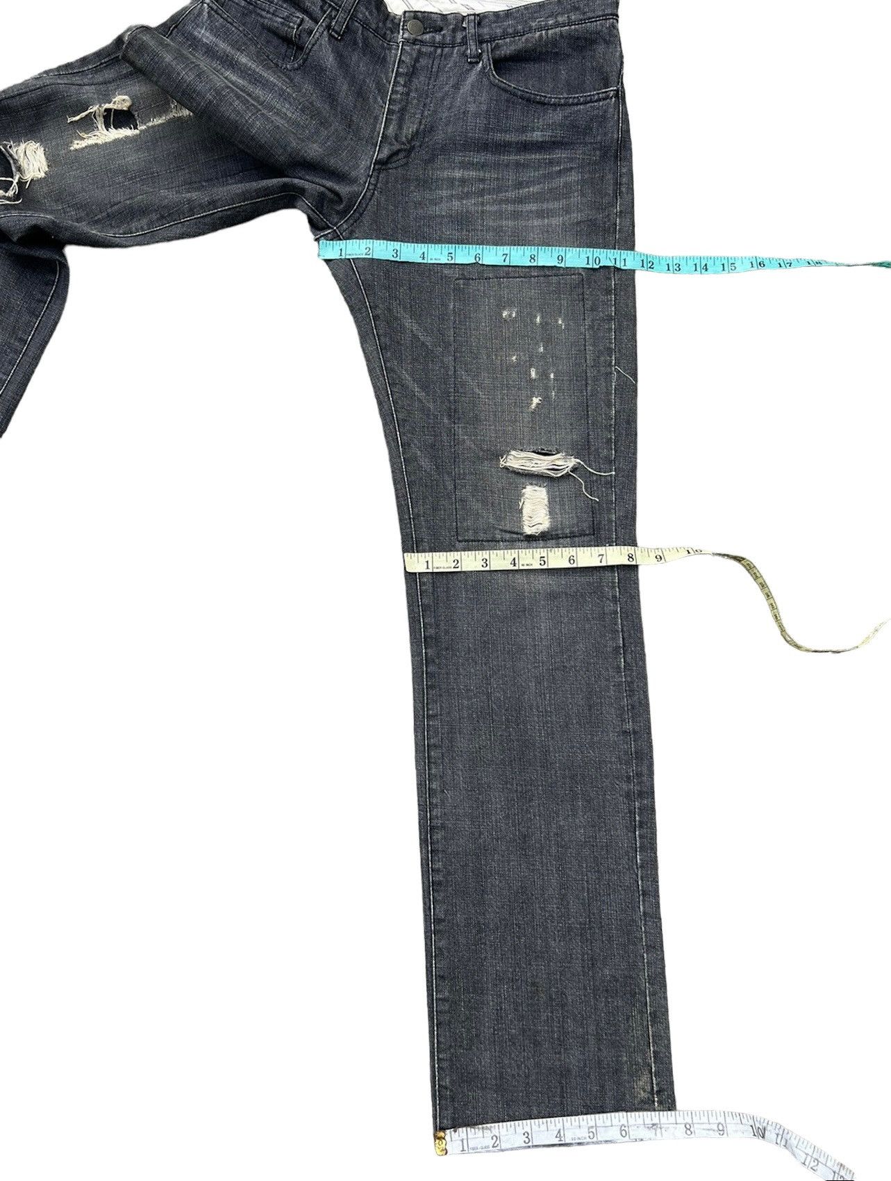 Vintage Vintage NOUNO Japan Ripped Distressed Fade Black Denim Jeans Size US 30 / EU 46 - 4 Thumbnail