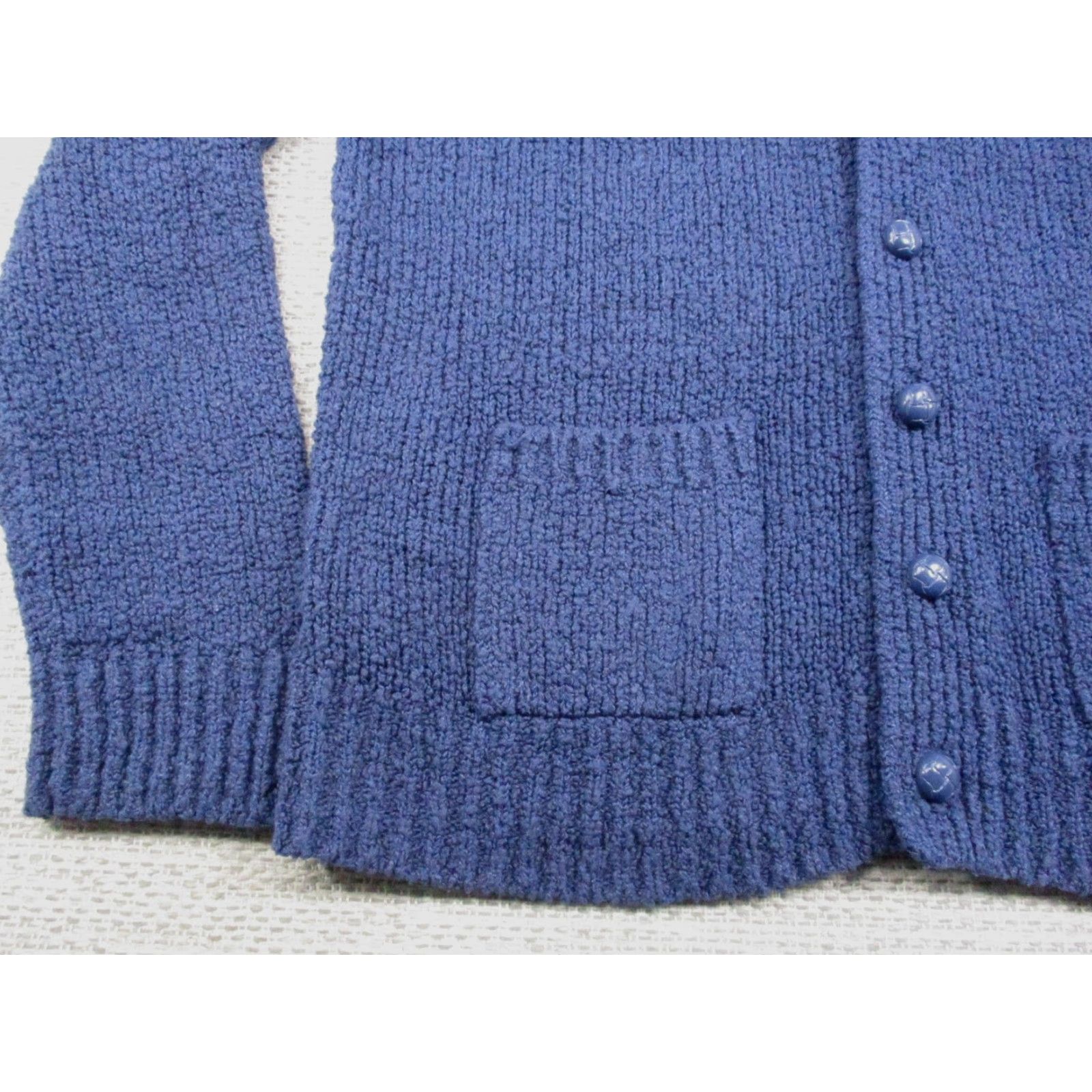 Vintage VINTAGE Leroy Sweater Cardigan Mens Large Blue 80s Knit Woven Button Front V-Neck Classic Pocketed Cardigan Mens Size US L / EU 52-54 / 3 - 3 Thumbnail