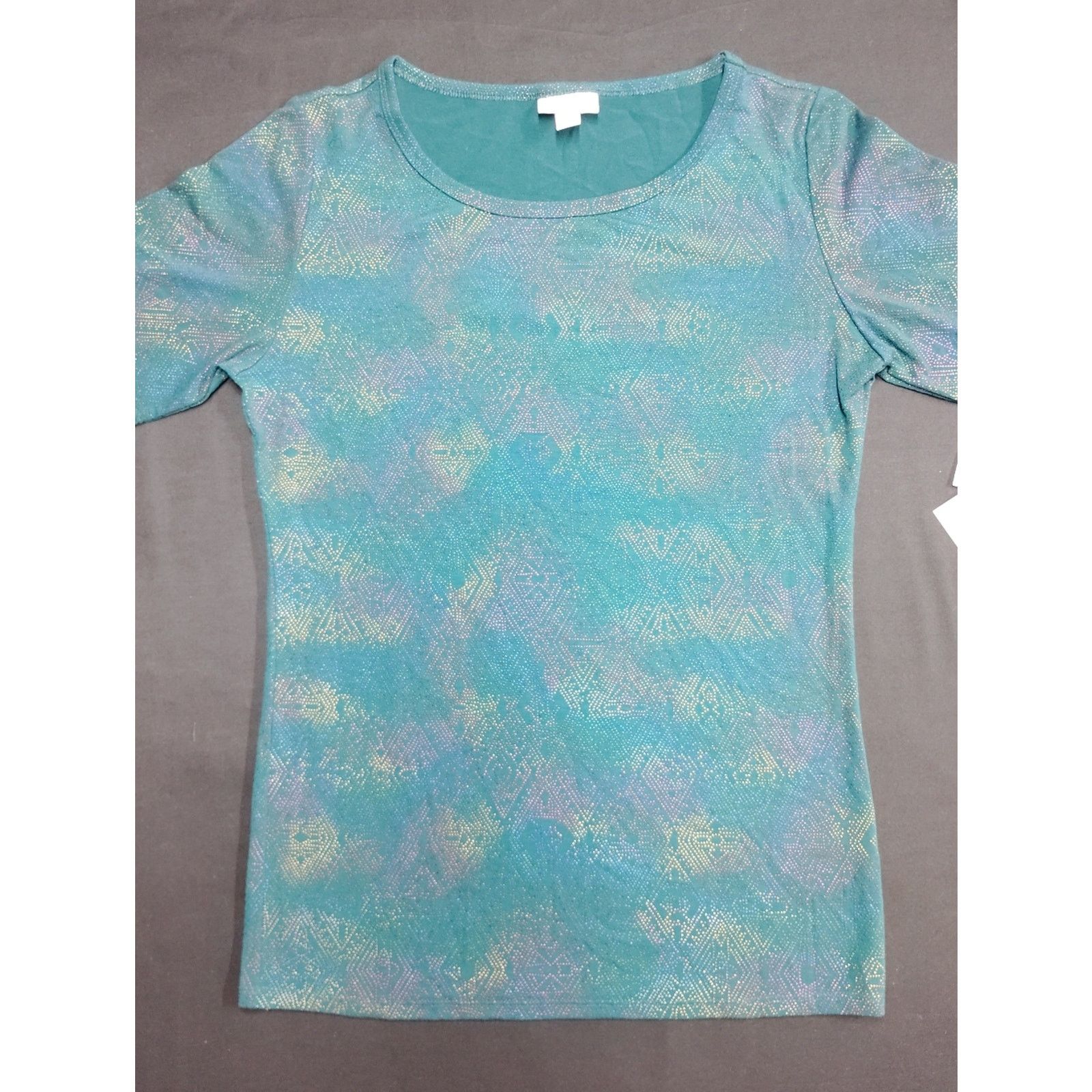 Lululemon LuLaRoe Teal Iridescent Short Sleeve Tee Size S / US 4 / IT 40 - 1 Thumbnail