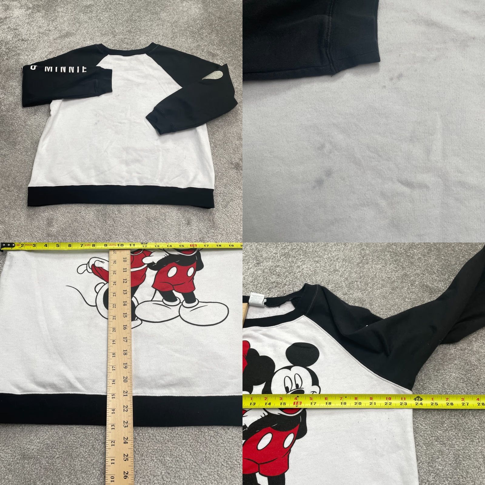 Disney Disney Mickey Minnie Graphic Sweatshirt Womens XXL Black White Raglan Casual Size XXL / US 16-18 / IT 52-54 - 9 Thumbnail