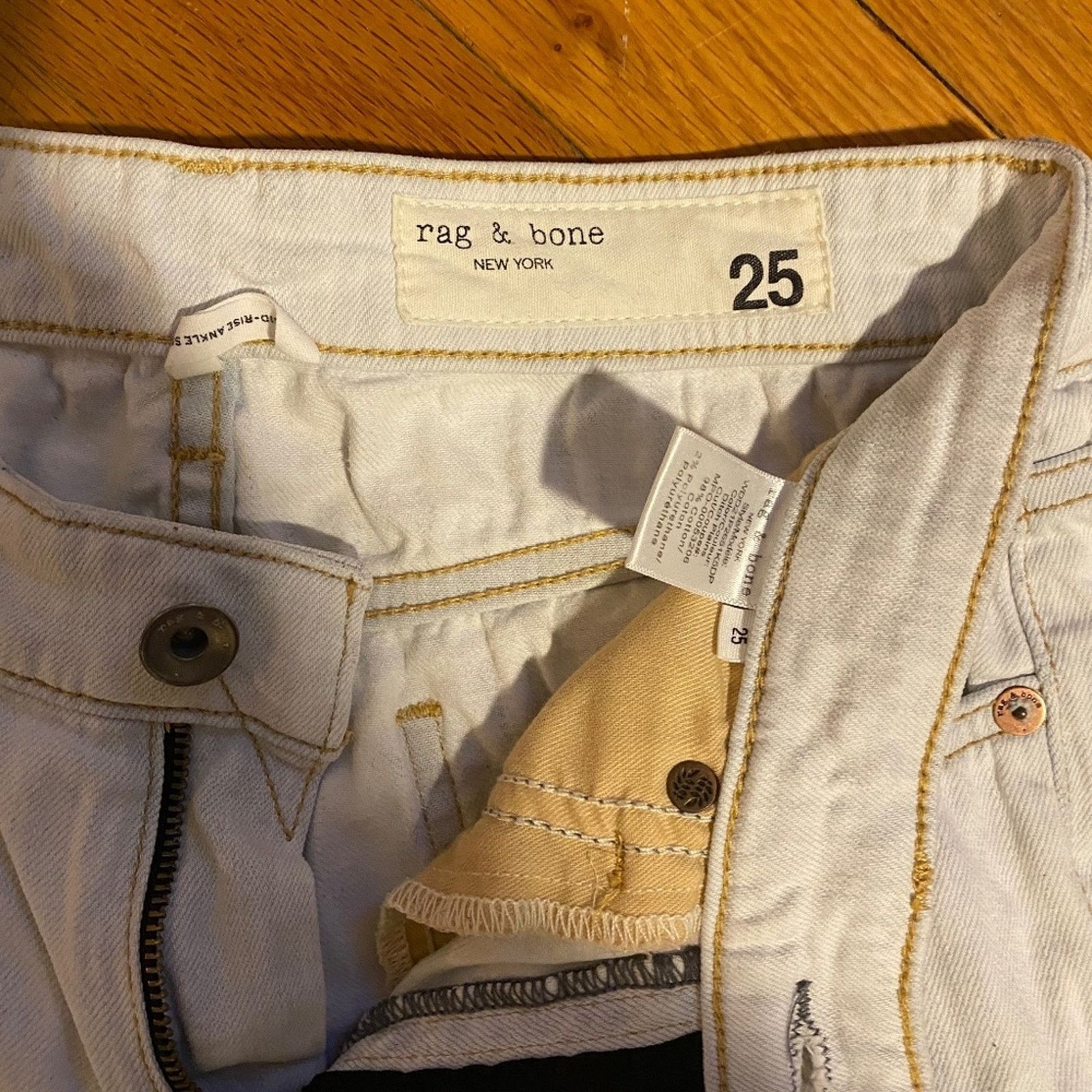 Rag & Bone Rag & Bone Cate Mid Rise Ankle Skinny Whitewash - 25 Size 25" / US 0 / IT 36 - 5 Thumbnail