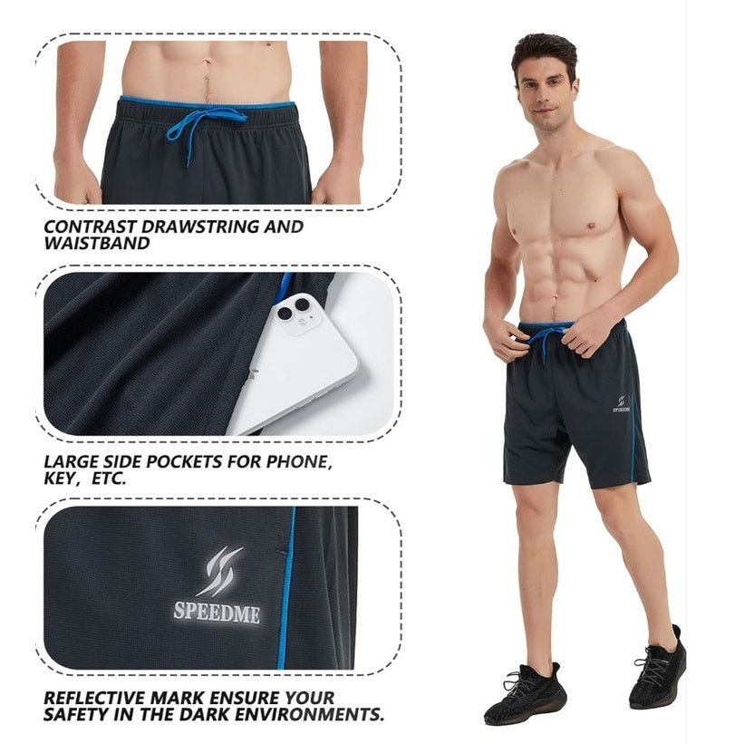 The Unbranded Brand 3 Pack MEDIUM Mens Athletic Shorts with Pockets Quick Dry Size US 34 / EU 50 - 2 Thumbnail
