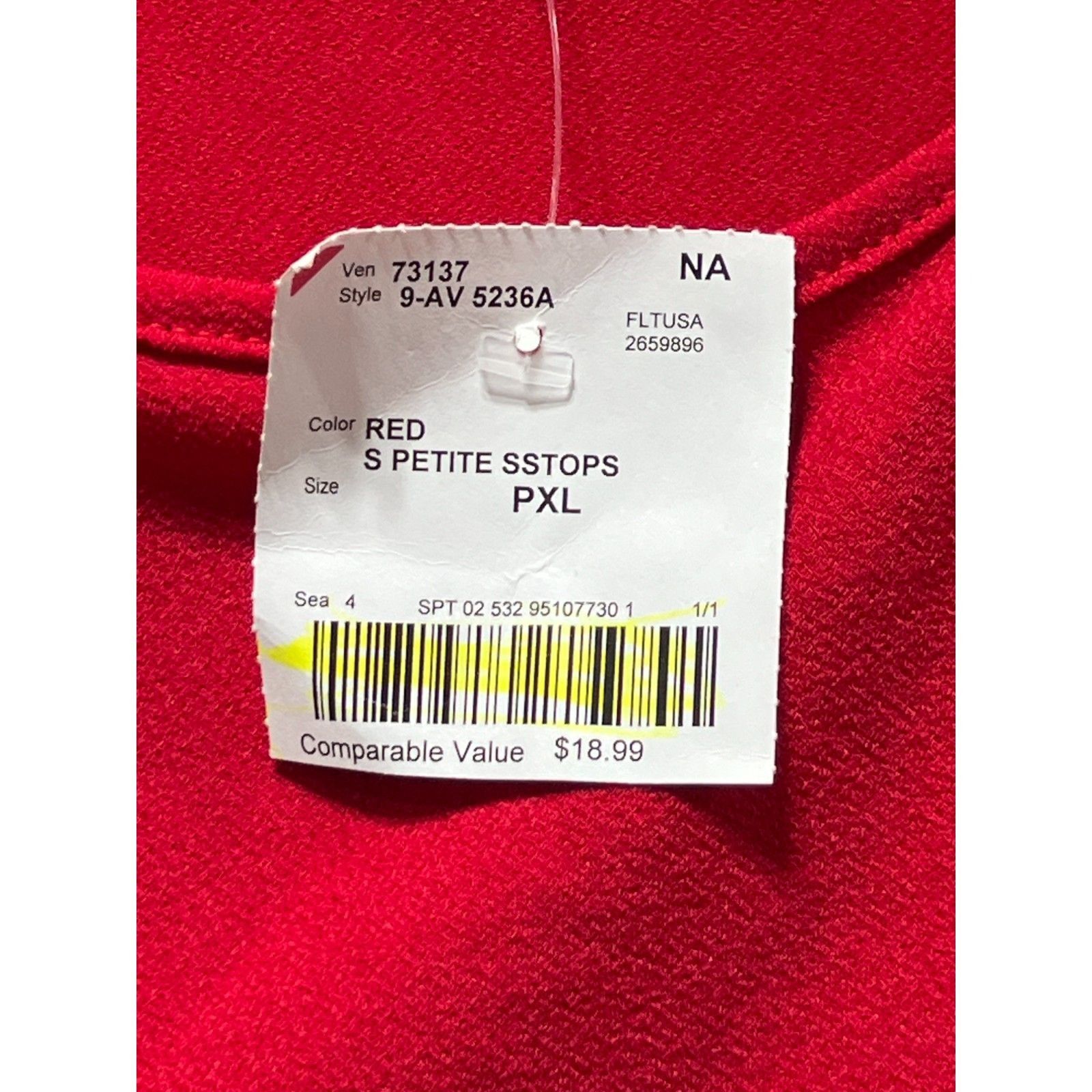 Other AVA James - Women's Short Sleeve Blouse - Red - PXL Size ONE SIZE - 7 Thumbnail