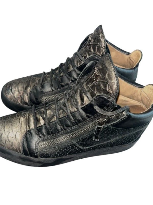 Giuseppe Zanotti Giuseppe Zanotti Embossed Python Effect Sneakers, c.2010s Size US 7 / EU 40 - 2 Thumbnail