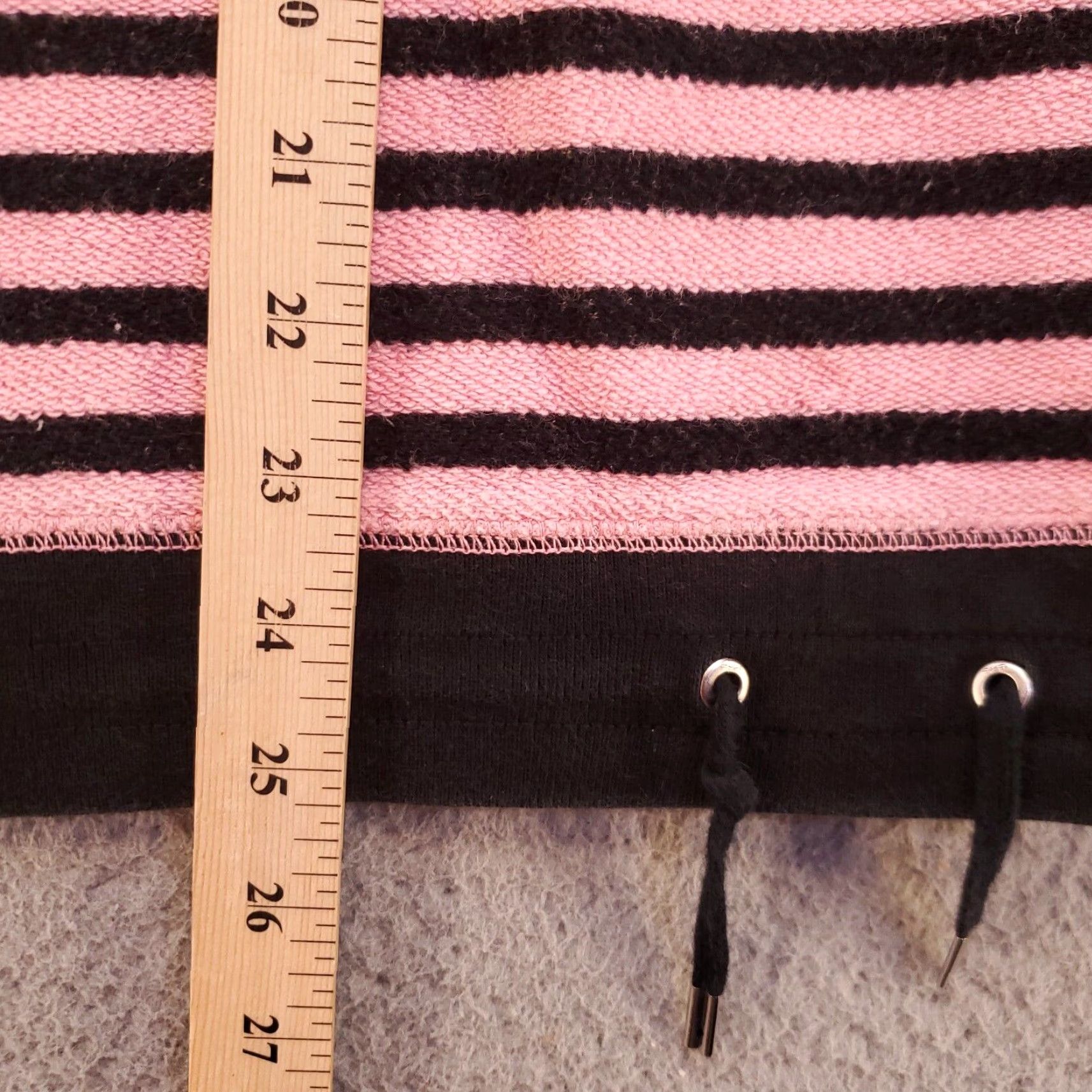 Ralph Lauren LAUREN RALPH LAUREN Womens Sweater Large Pink Striped Knit Drawstring Waist Boat Neck Preppy Size L / US 10 / IT 46 - 7 Thumbnail