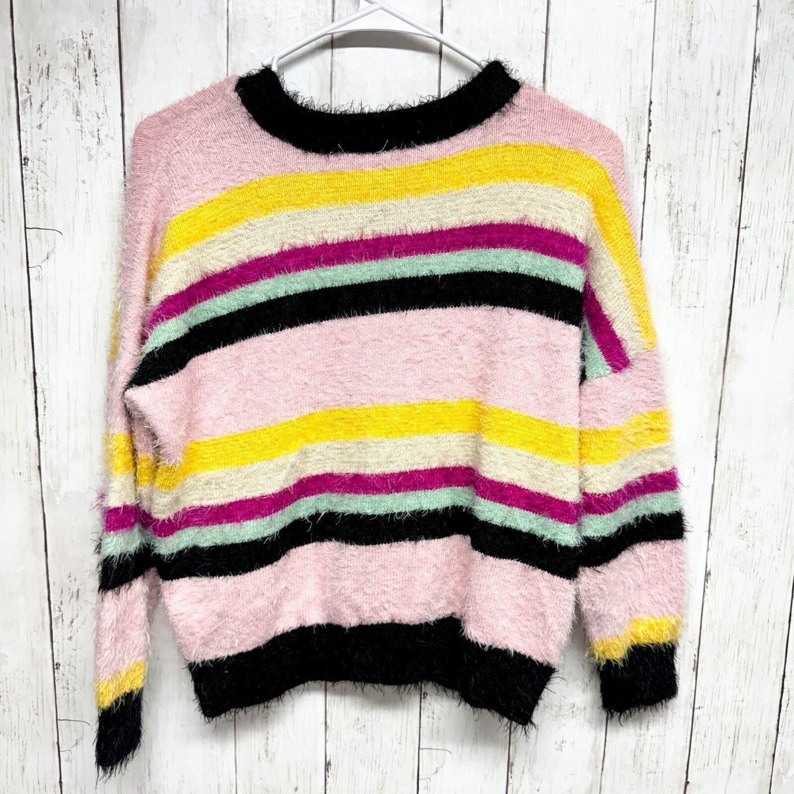 Anthropologie Anthropologie Moth Sweater SM Knit Striped Sherpa Crewneck Size S / US 4 / IT 40 - 6 Thumbnail