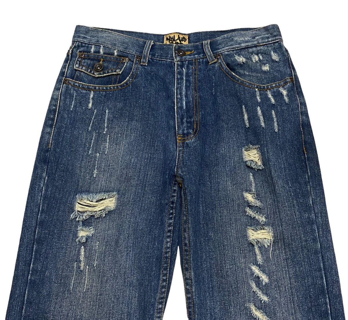Designer × Japanese Brand × Vintage Rare Design Vintage Nylaus Flared Distressed Jeans 2000s Size US 30 / EU 46 - 3 Thumbnail