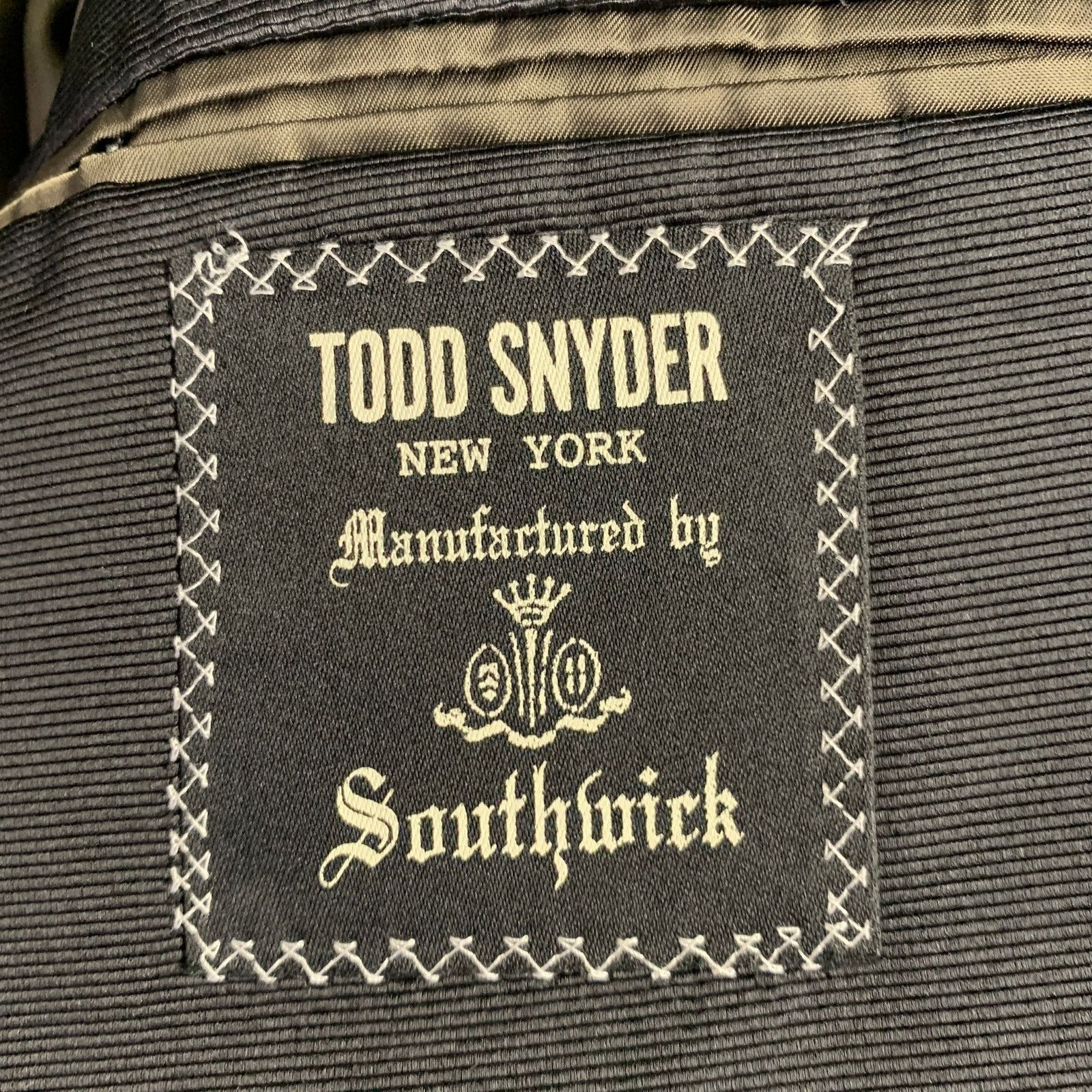 Todd Snyder TODD SNYDER Size 42 Navy Black Wool Peak Lapel Sport Coat Size 42R - 6 Thumbnail