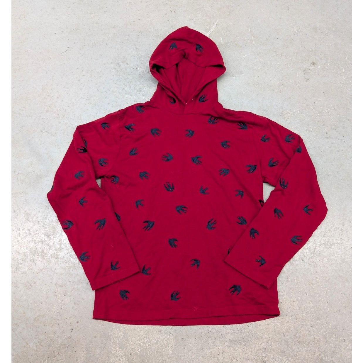 Alexander McQueen McQ Alexander McQueen Red and Navy Cutup Coverlock Hoodie Size US S / EU 44-46 / 1 - 1 Thumbnail