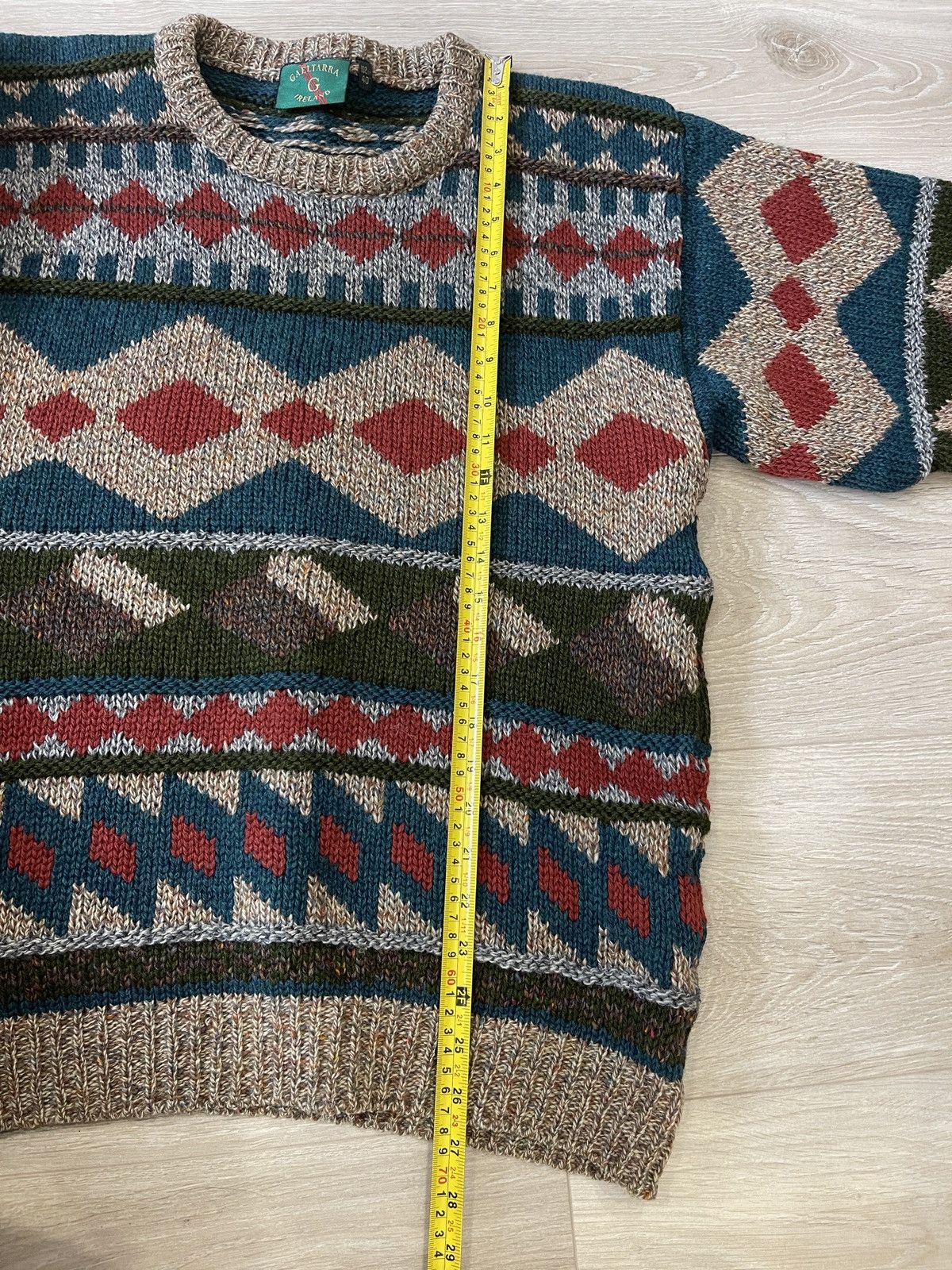 Designer × Vintage Gaeltarra Mens rare Nordic Wool Sweater knit jumper Ireland Size US L / EU 52-54 / 3 - 9 Thumbnail