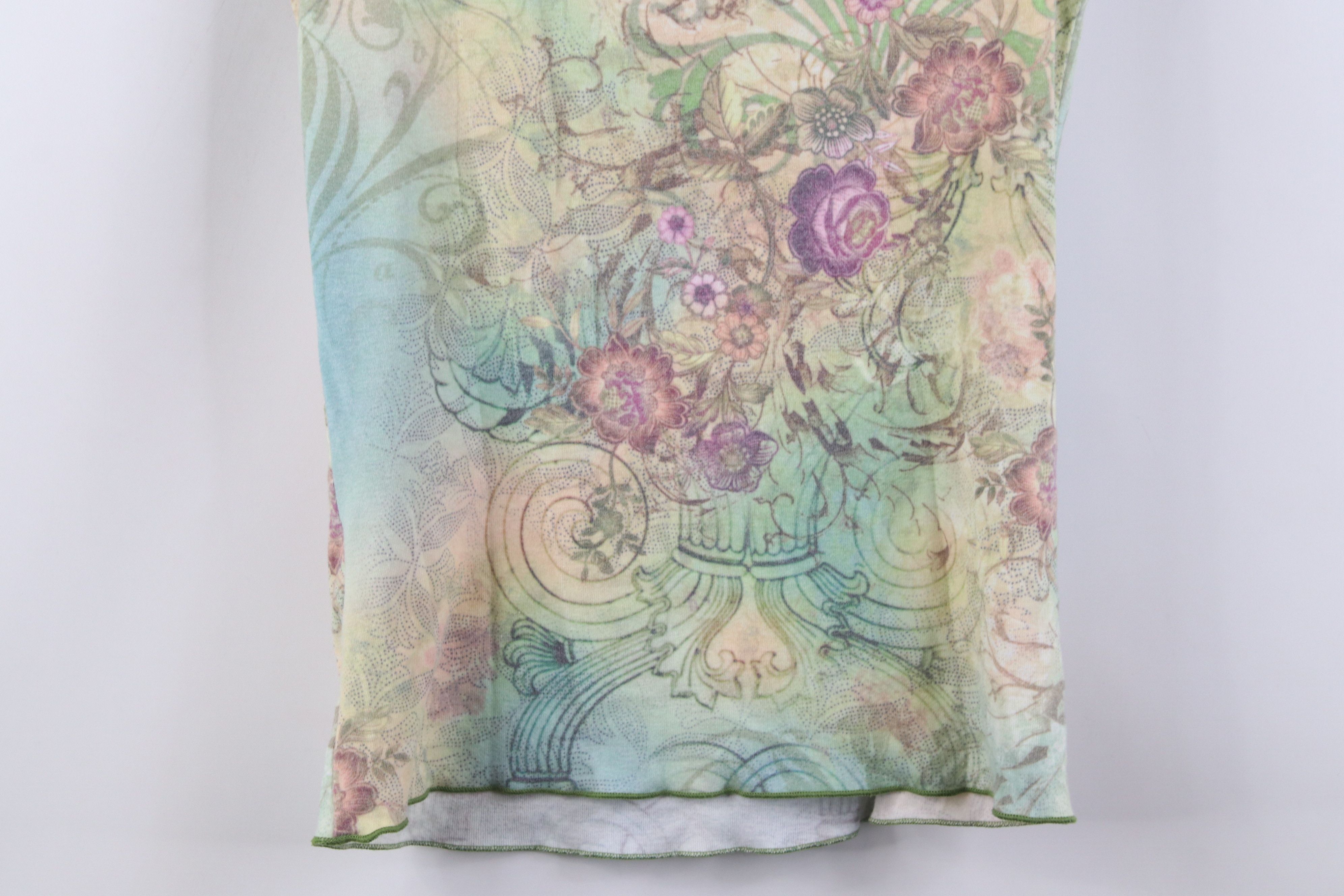Vintage Vintage 90s Y2K Babydoll Fairy Flower Ribbed T-Shirt USA Size S / US 4 / IT 40 - 11 Thumbnail