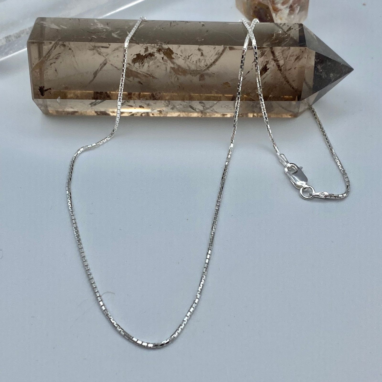 The Unbranded Brand Diamond Cut Sterling Silver 18" Box Chain Size ONE SIZE - 1 Thumbnail