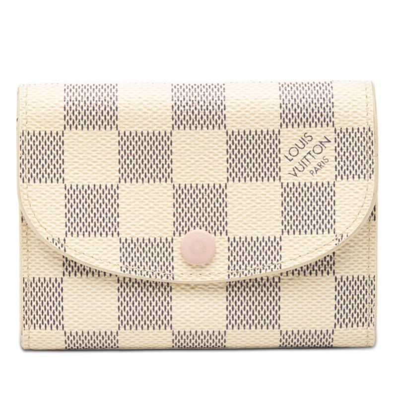 Louis Vuitton Louis Vuitton Portemonnaie Rosalie Damier Azur Card Case Coin Case Textile Coin Case N61276 Duty Free For Usa in White, Women's