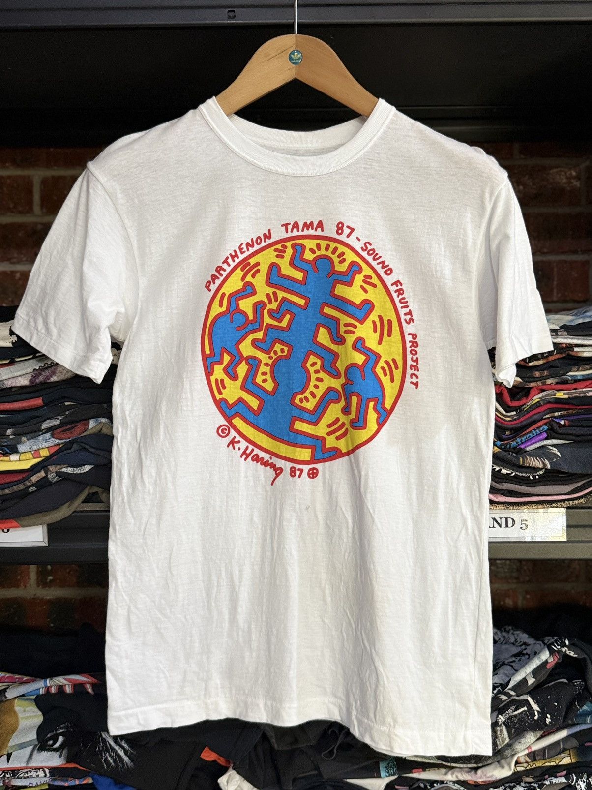 Keith Haring Vintage 80s Keith Haring Sound Fruits Project Japan Tee Size US M / EU 48-50 / 2 - 1 Thumbnail