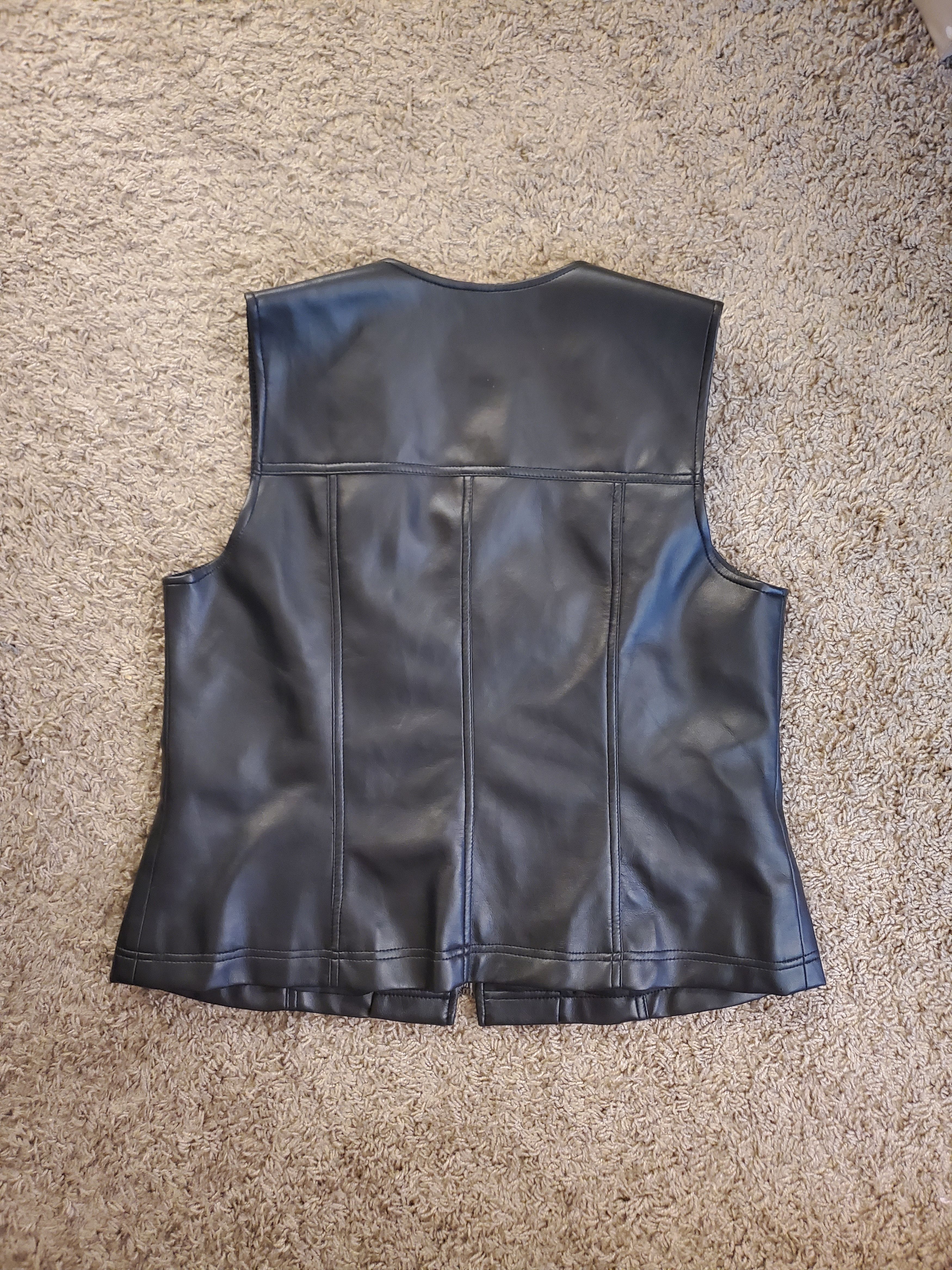 Other Women's black faux leather zip-up vest (size 14) Size L / US 10 / IT 46 - 4 Thumbnail